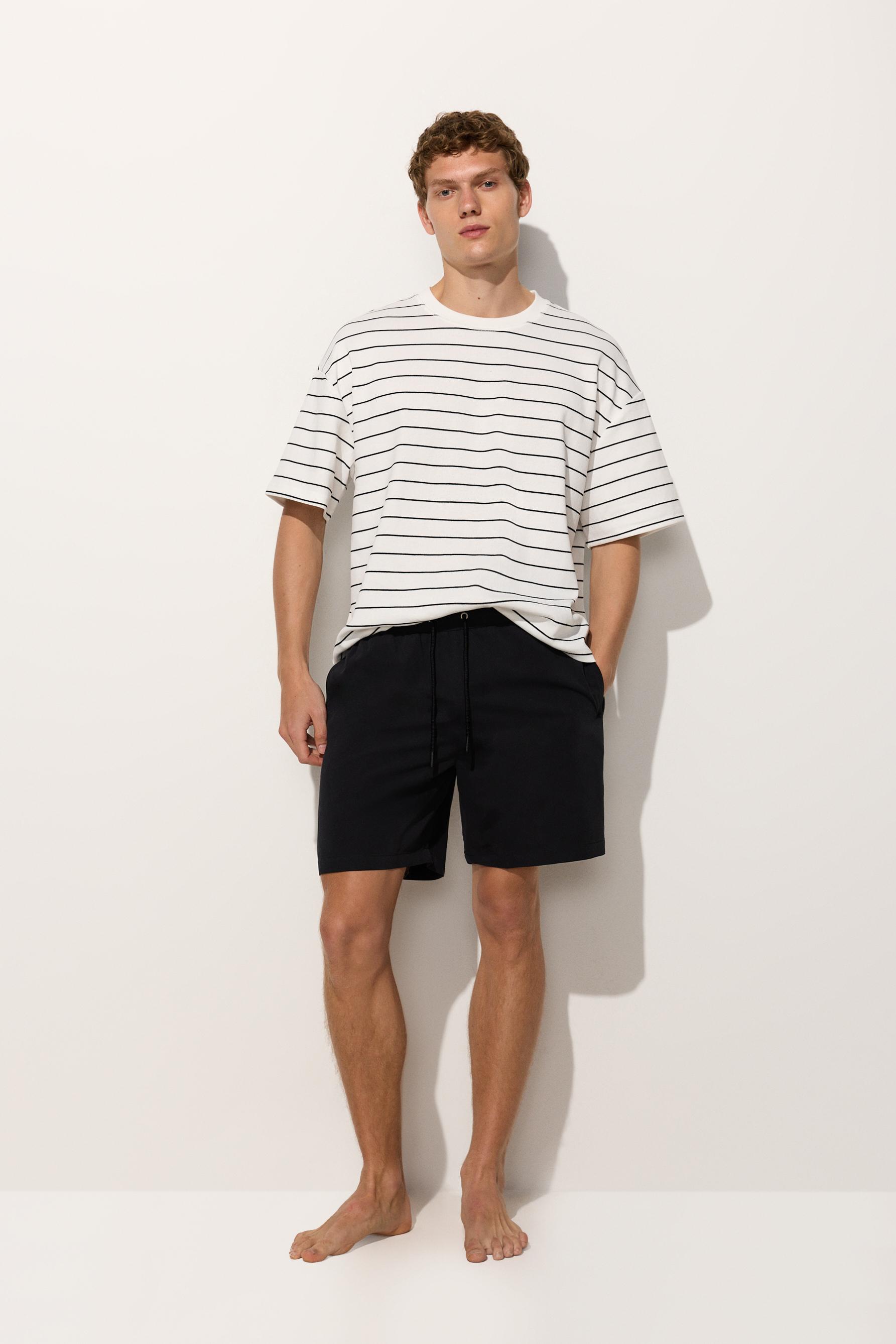 Basic long swim trunks — BLACK