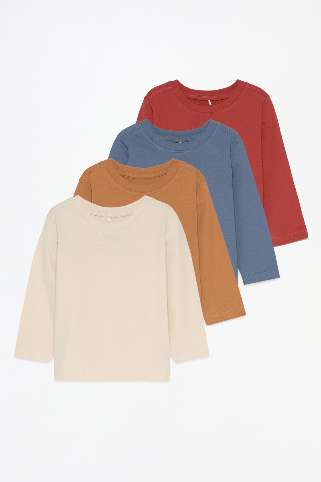 Pack of 4 basic long sleeve T-shirts