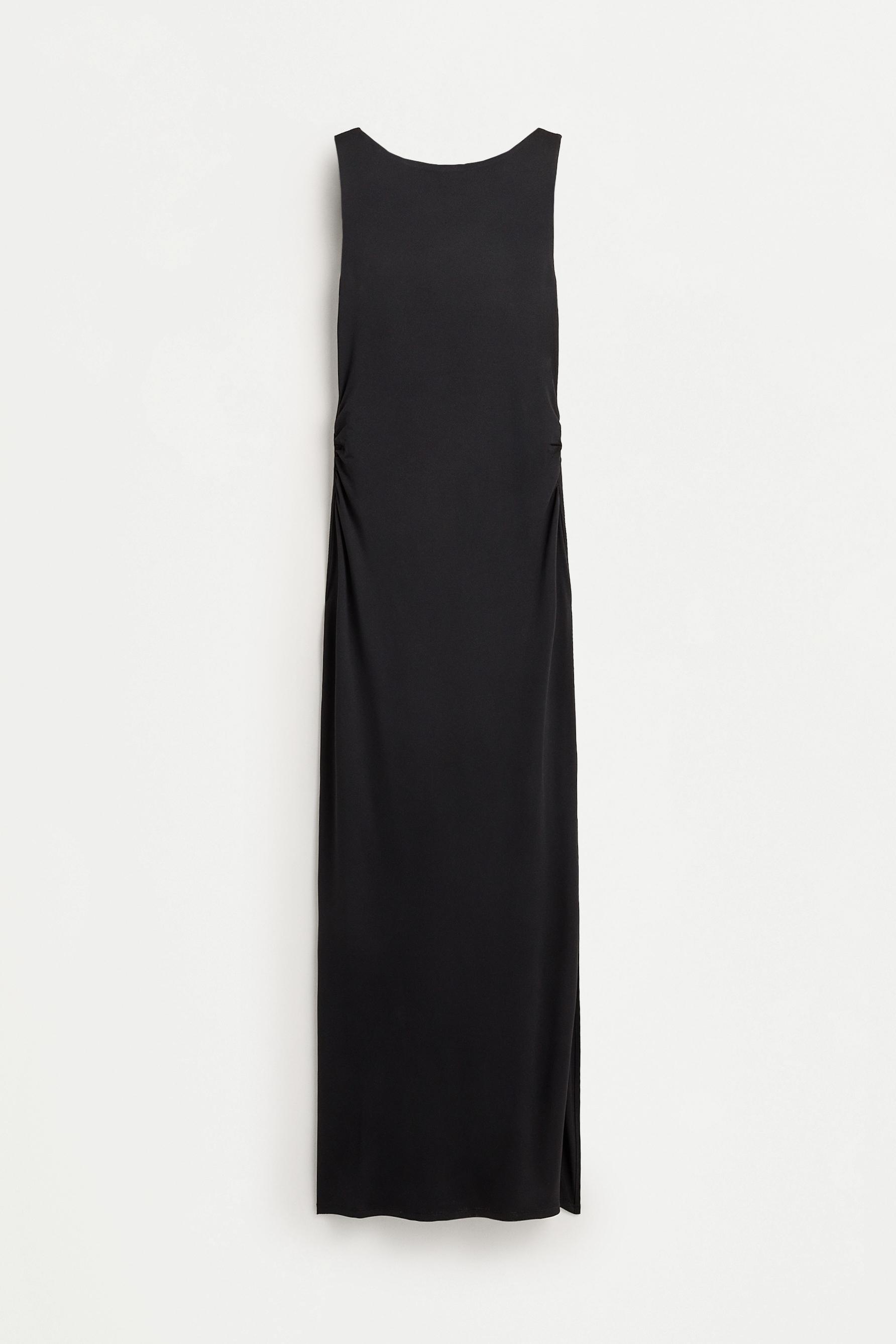 Polyamide midi dress — BLACK
