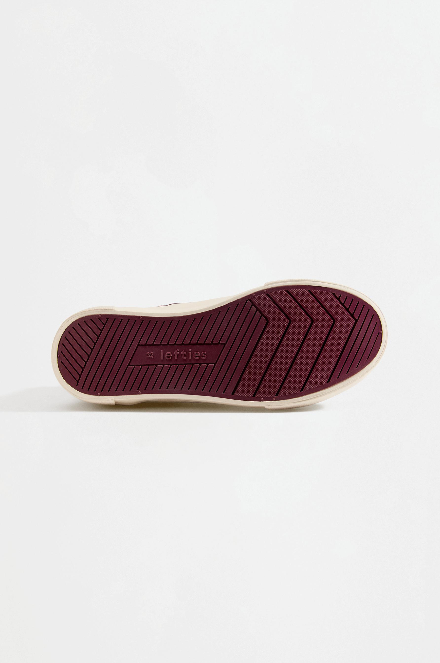 Fabric ankle sneakers — BURGUNDY