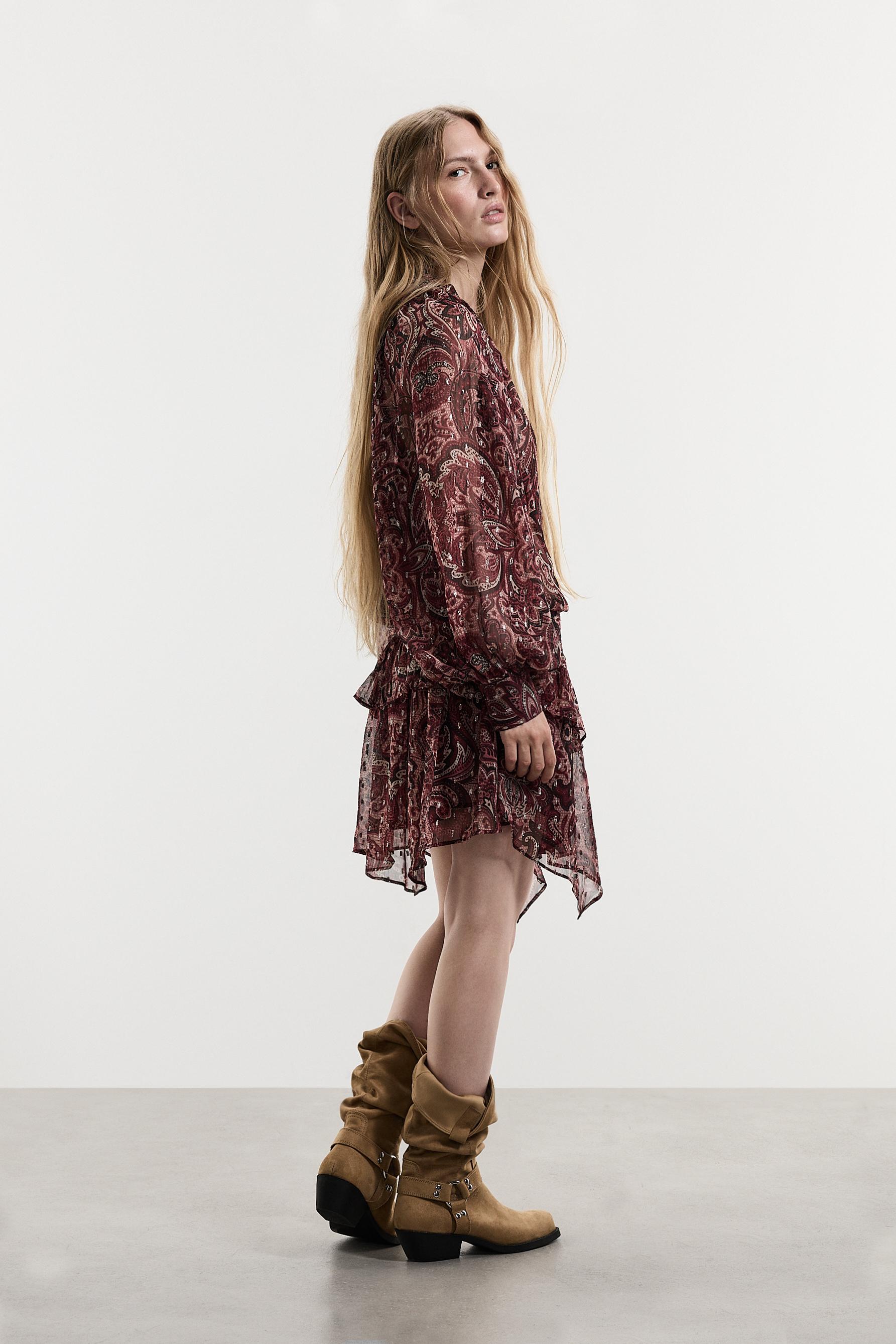 Short paisley skort — MAROON