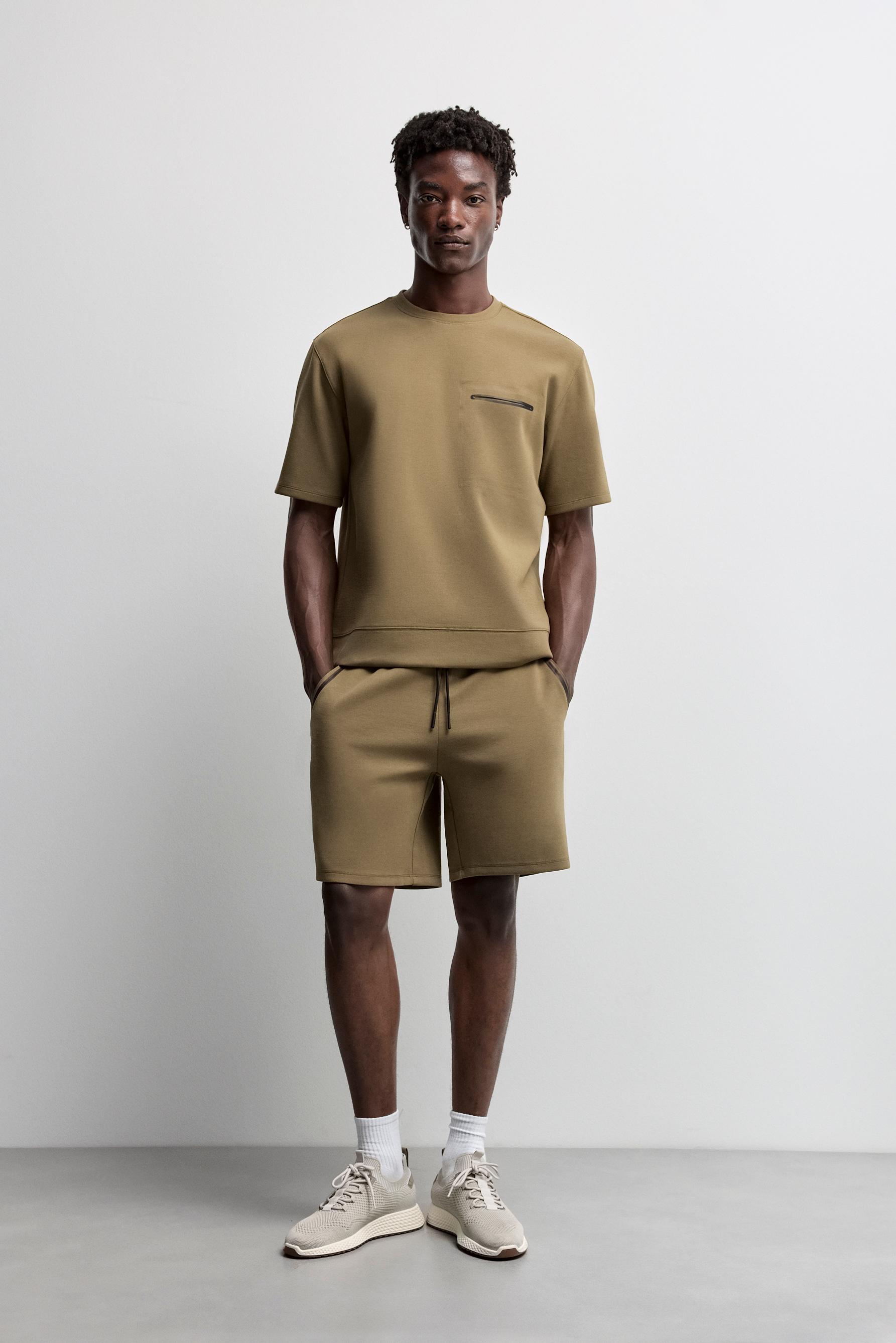 Basic interlock Bermuda shorts — OLIVE GREEN