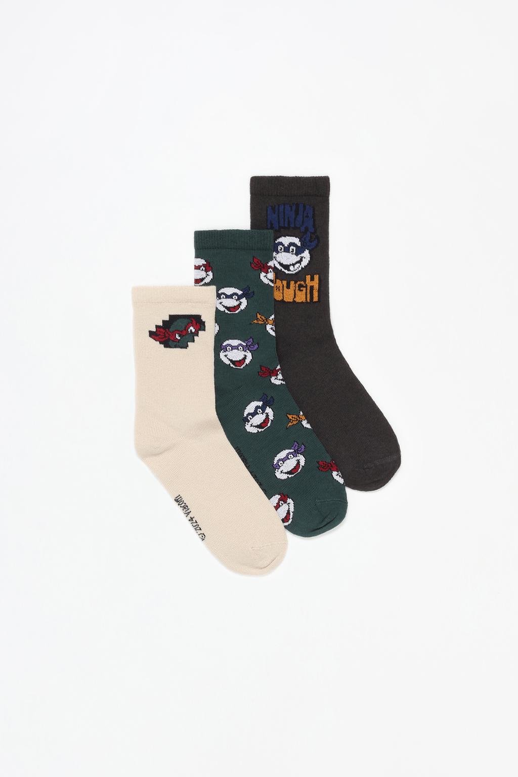 Pack of 3 pairs of Ninja Turtles ©2024 VIACOM socks