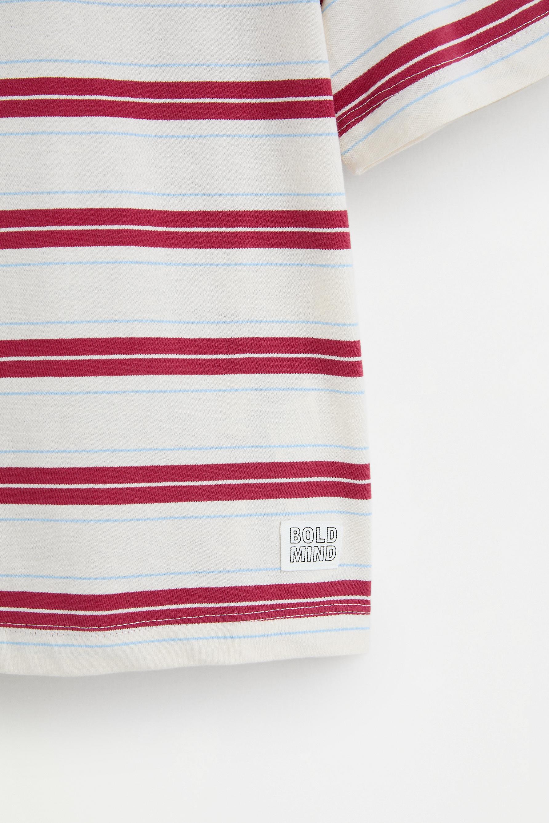 Kids | Green Striped T-shirt — RED
