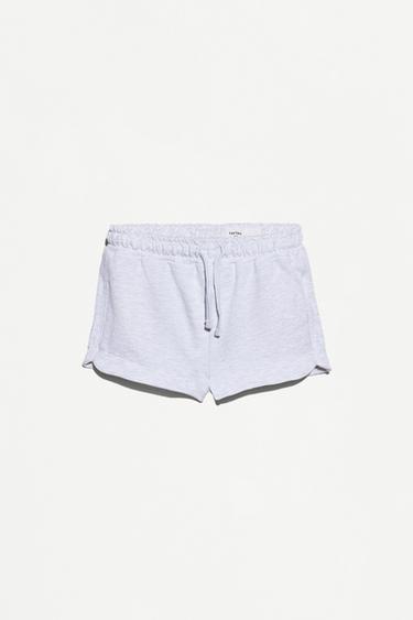 Plain plush shorts — PALE GREY 1
