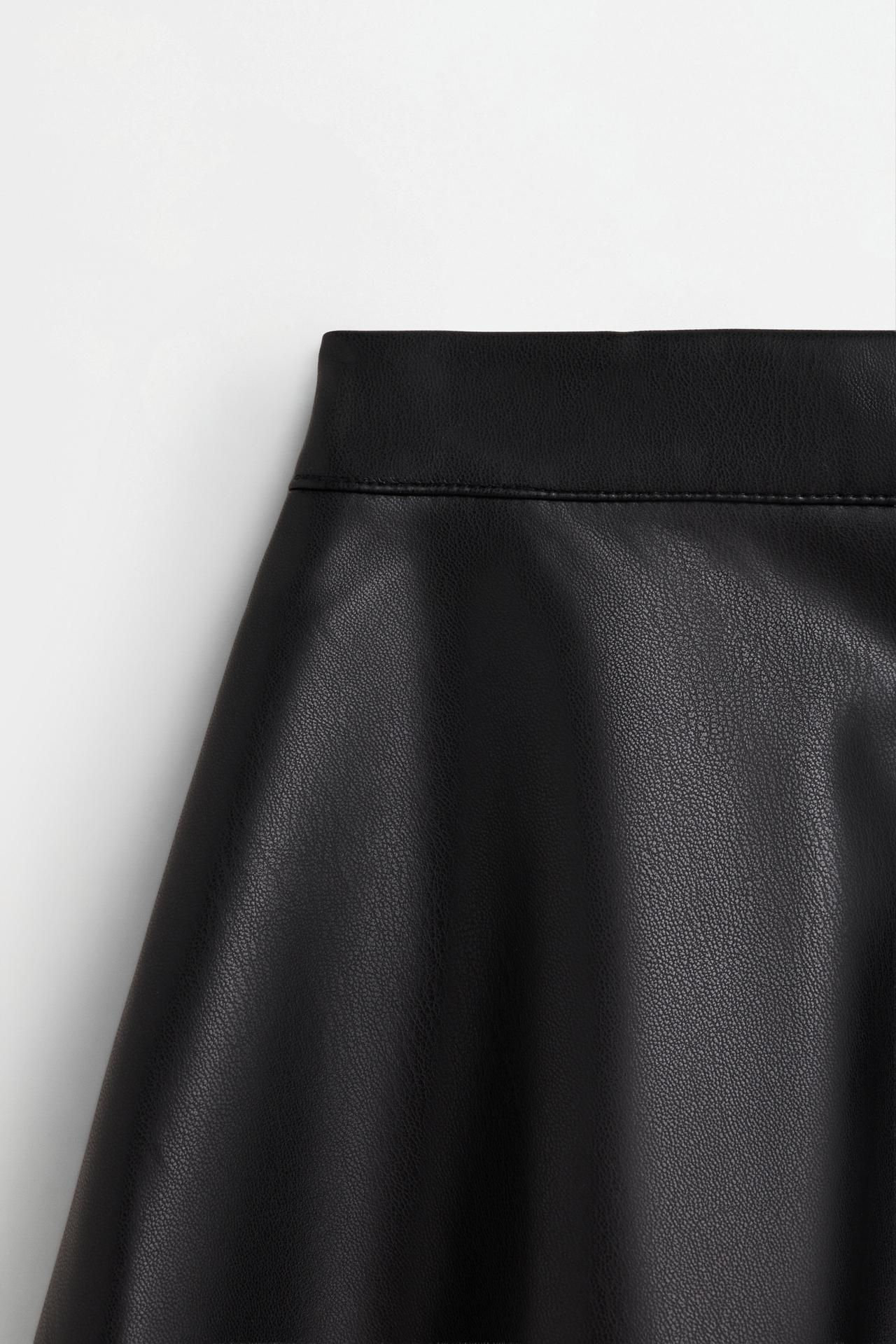 Leather effect skirt — BLACK
