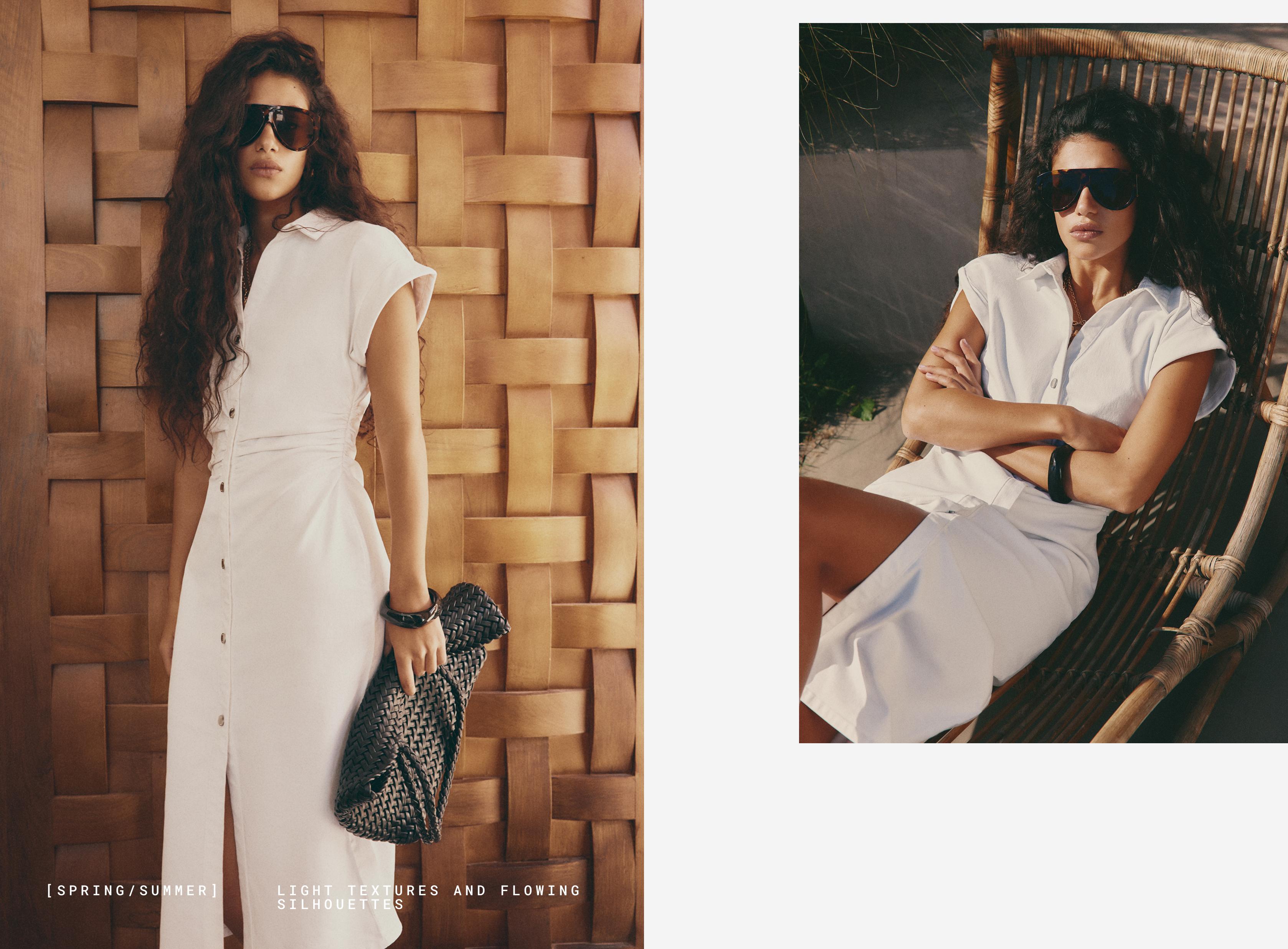 Denim midi button dress — OFF WHITE
