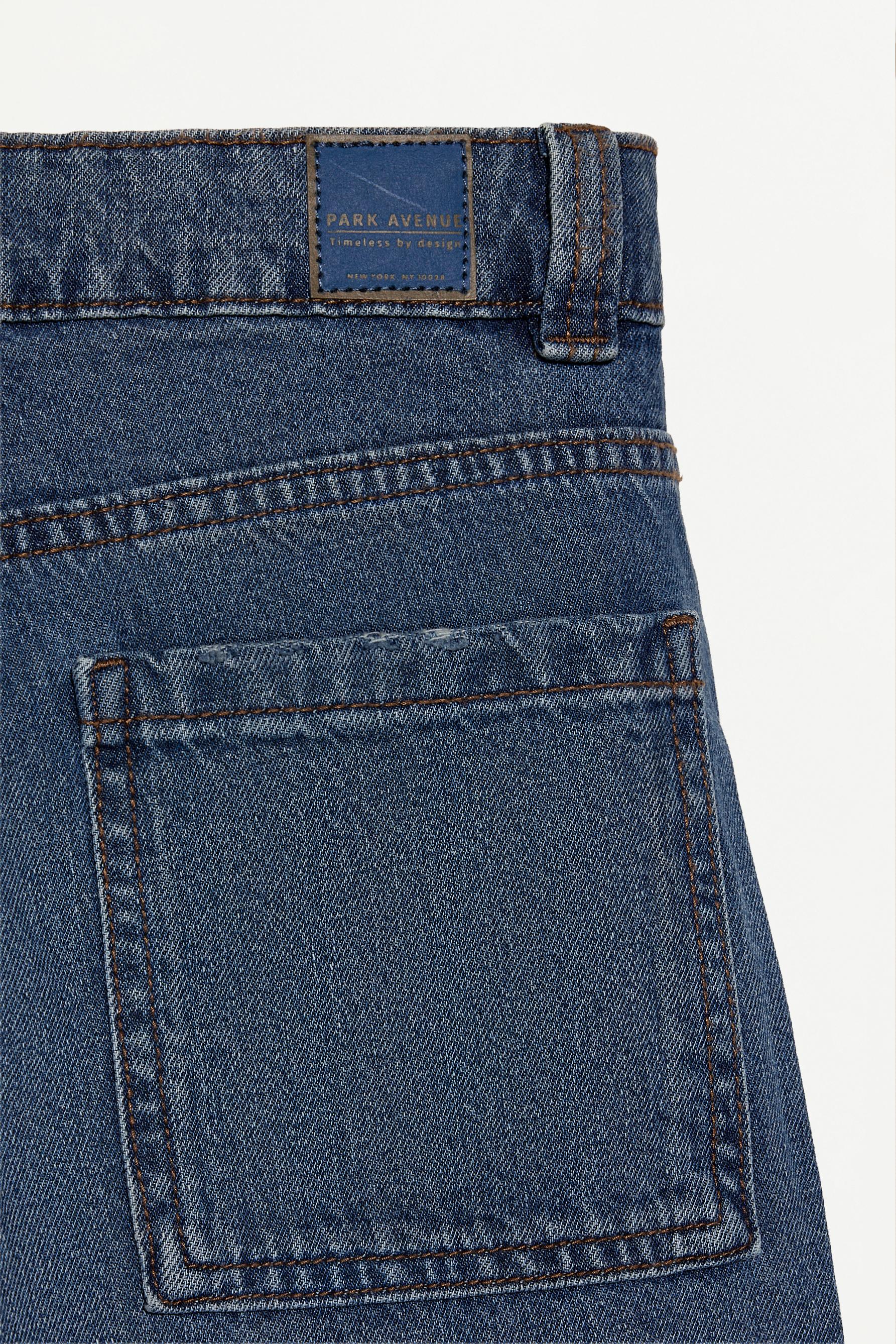 Relaxed fit denim Bermuda shorts — DARK NAVY