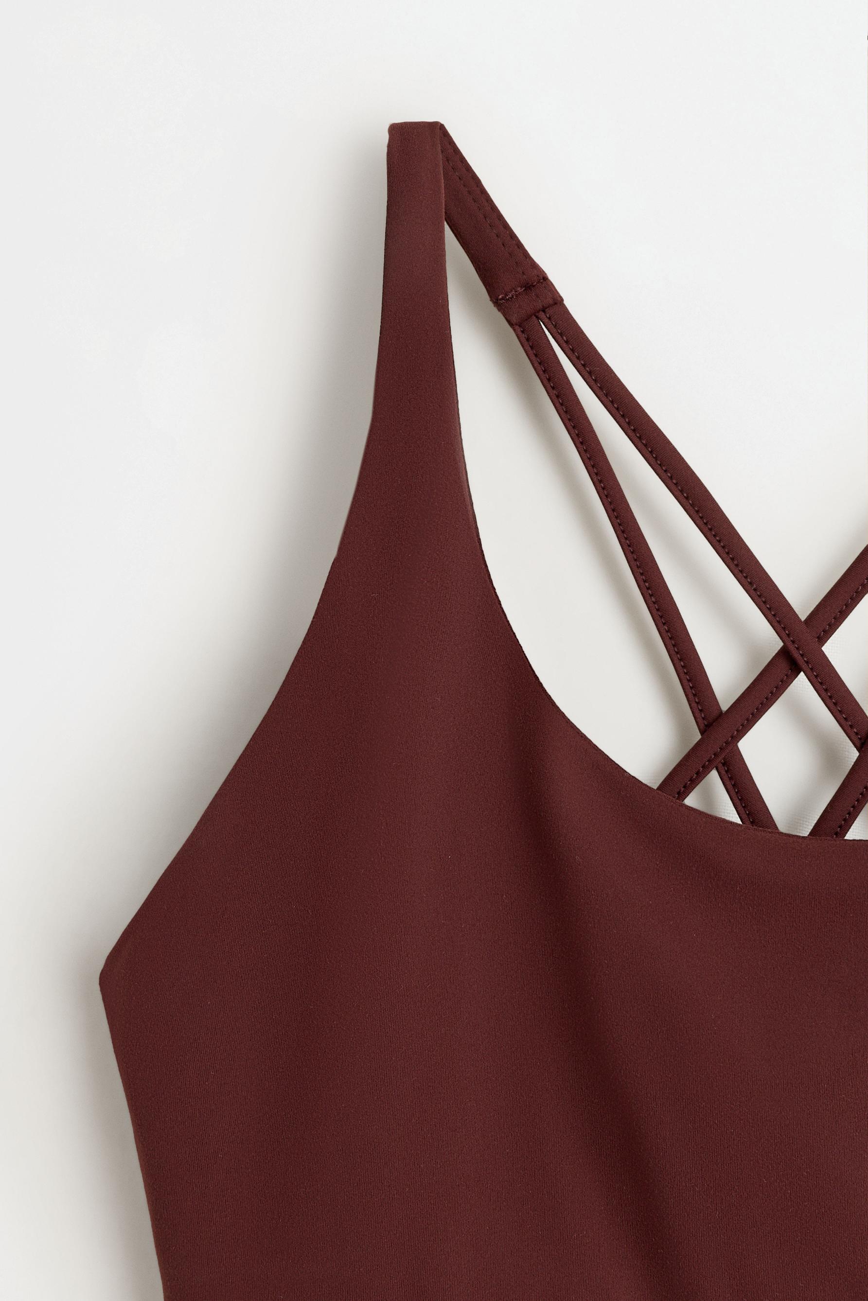 Crossover strap sports top — WINE