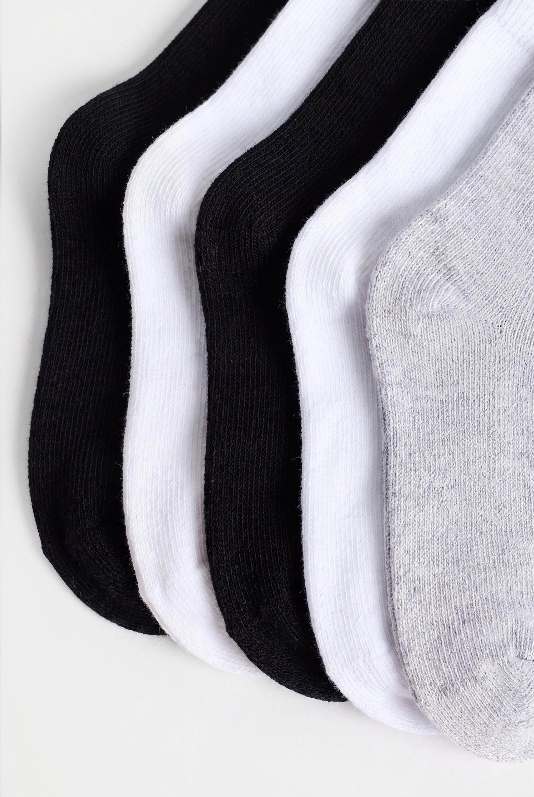 Plain Short Socks (10-Pack) — WHITE/GREY