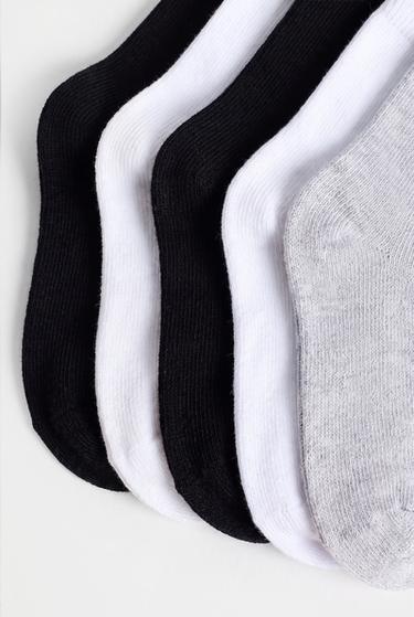 Plain Short Socks (10-Pack) — WHITE/GREY 3