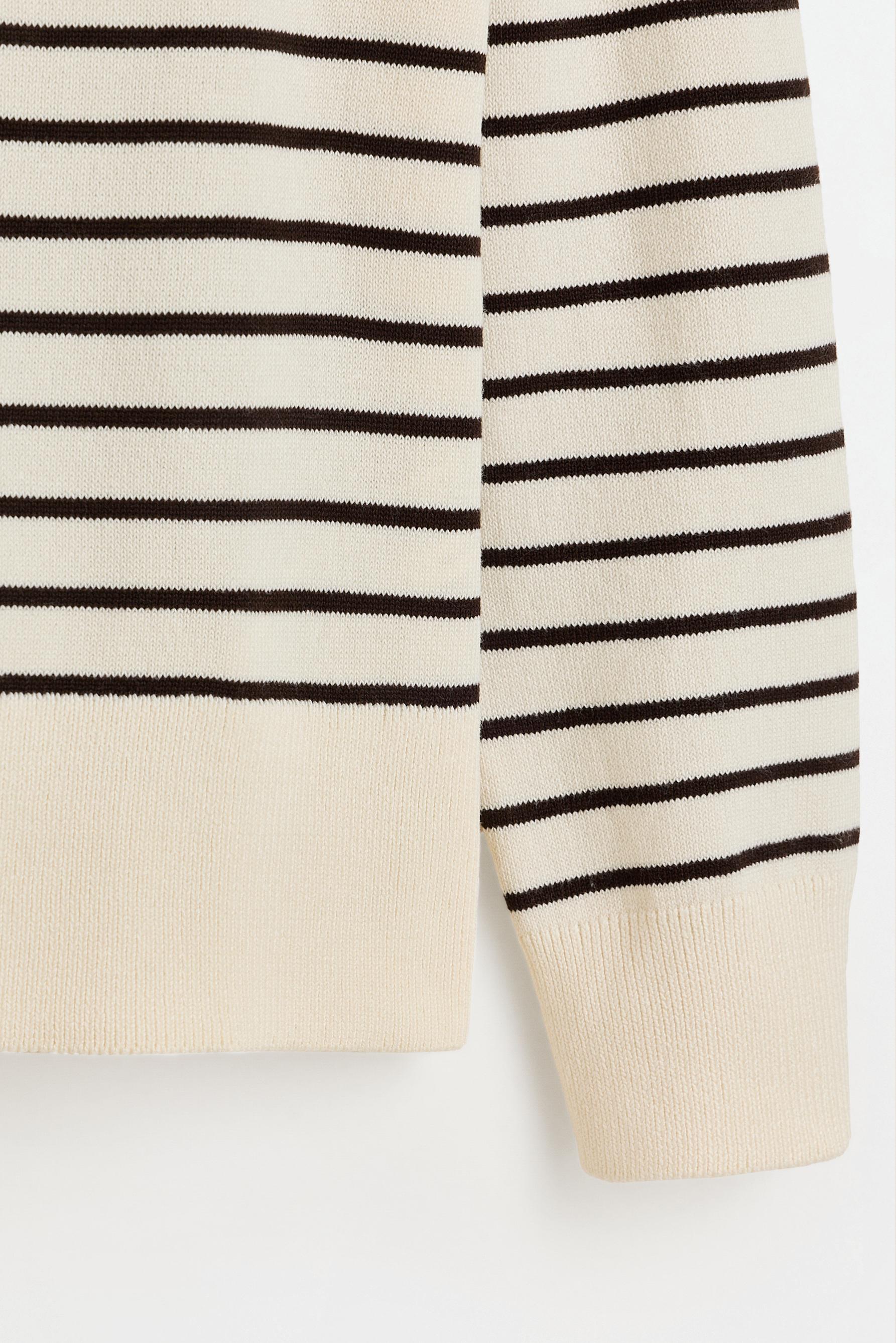 Basic V-neck sweater — BEIGE/BROWN