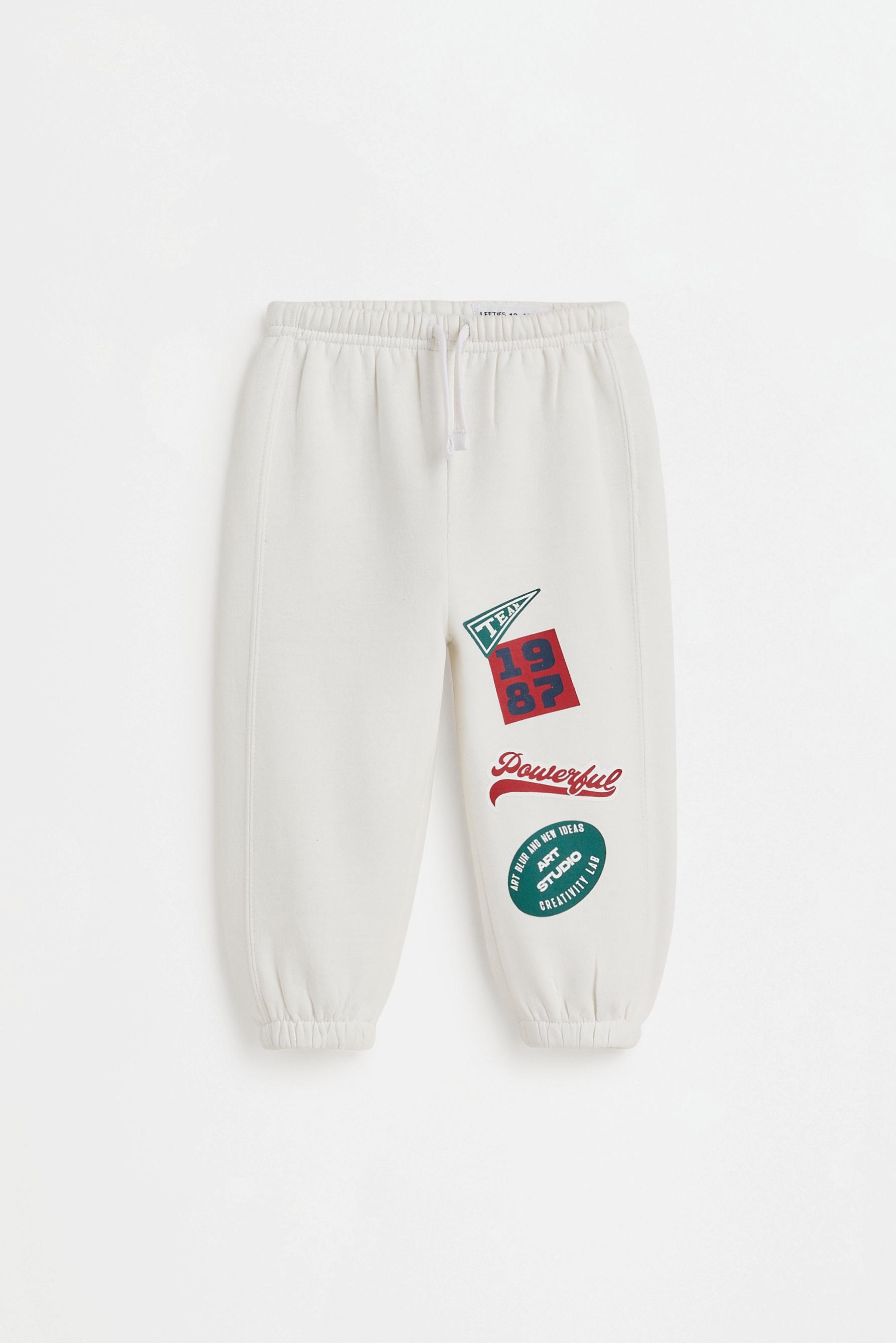 Pack of 2 printed relaxed joggers — OFF WHITE