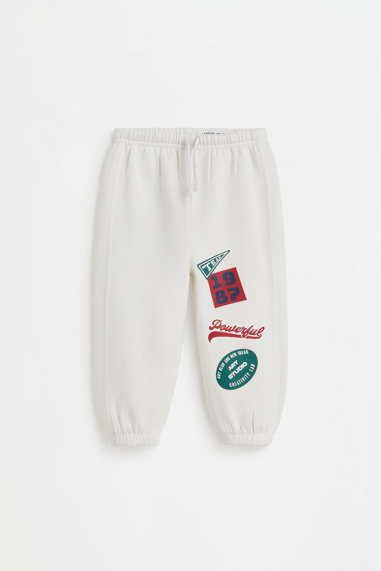 Pack of 2 printed relaxed joggers — OFF WHITE