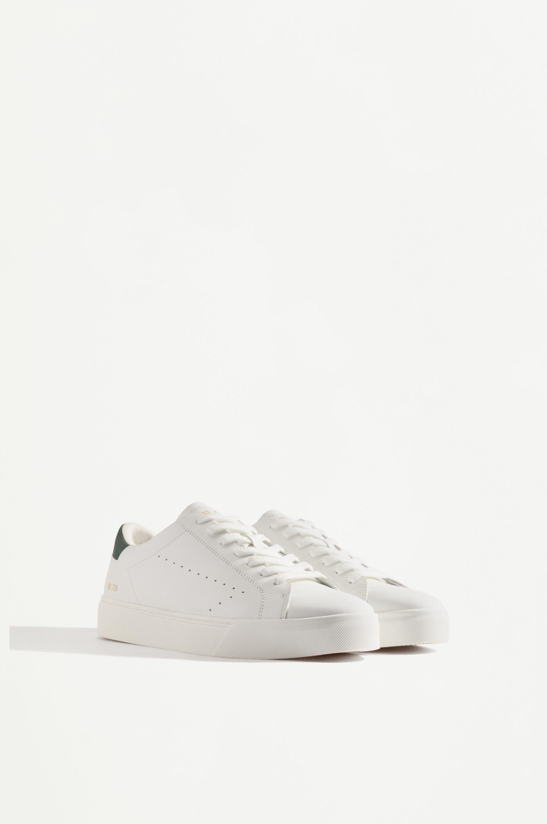 Contrast heel detail slippers — WHITE