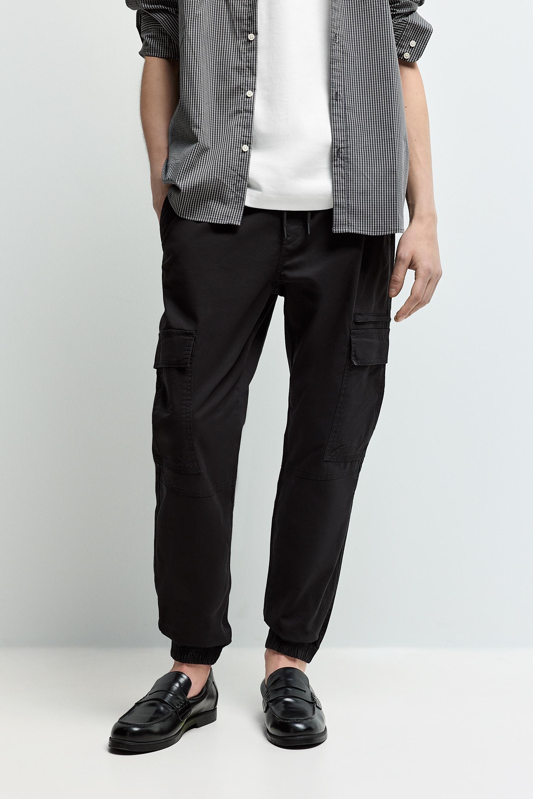 Cargo jogger trousers — BLACK