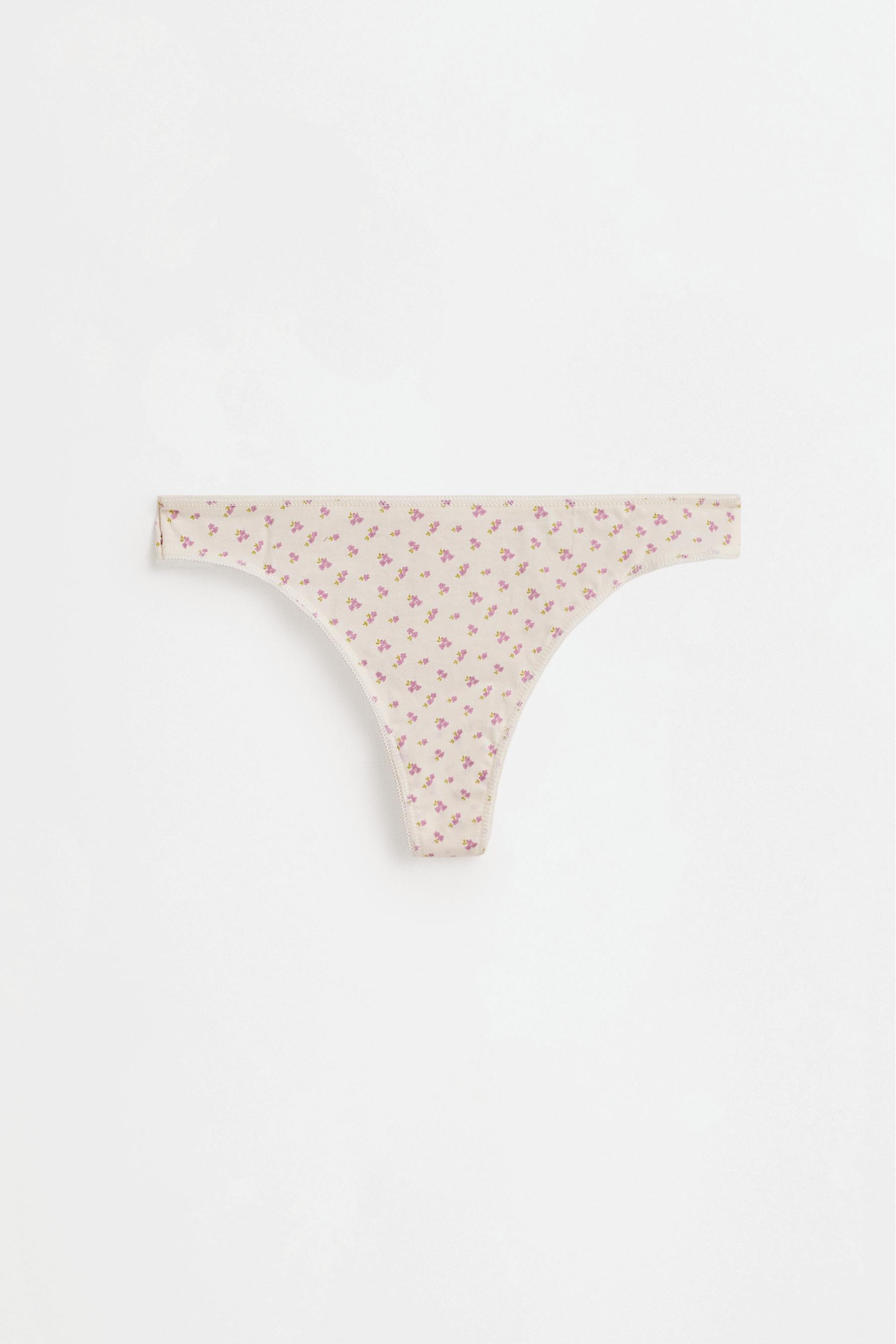 Assorted 100% cotton thongs (3-pack) — YELLOW