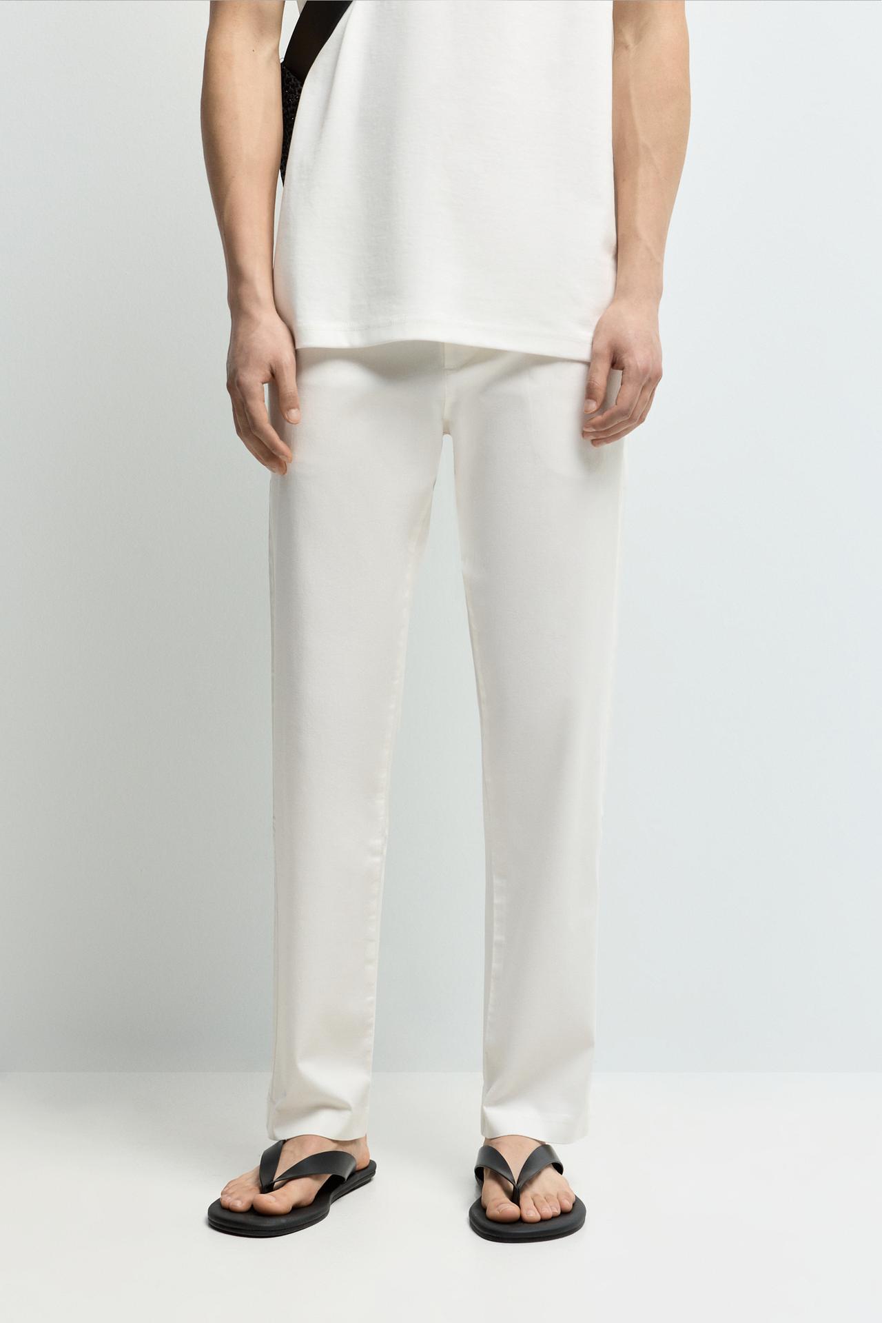 Slim fit chino trousers — OFF WHITE