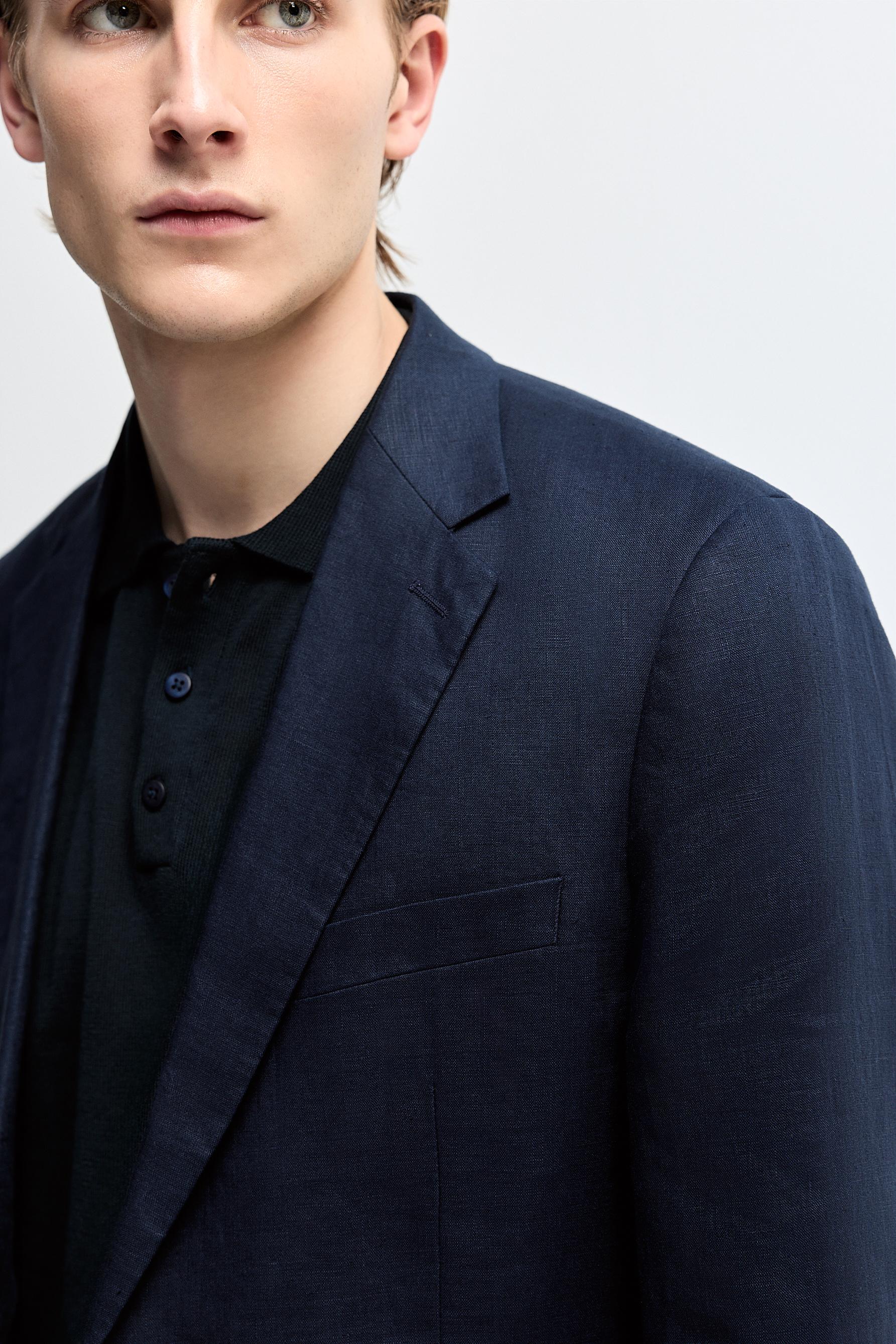 100% linen suit blazer — NAVY