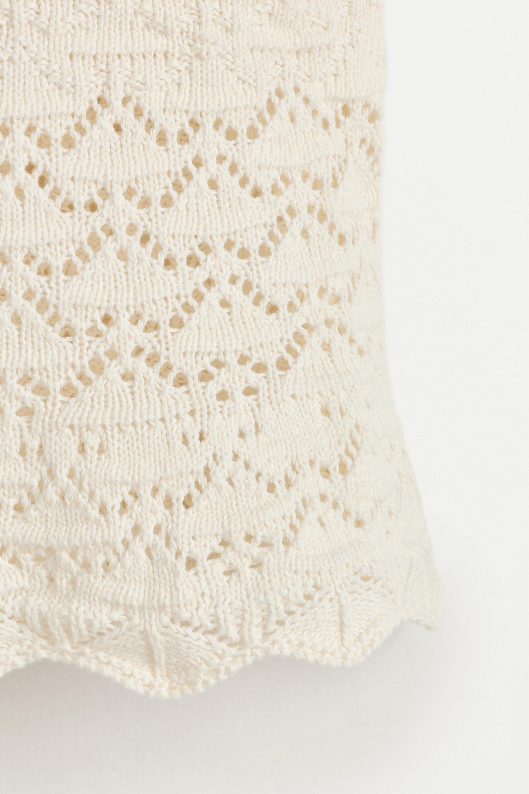 Crochet knit top — ECRU