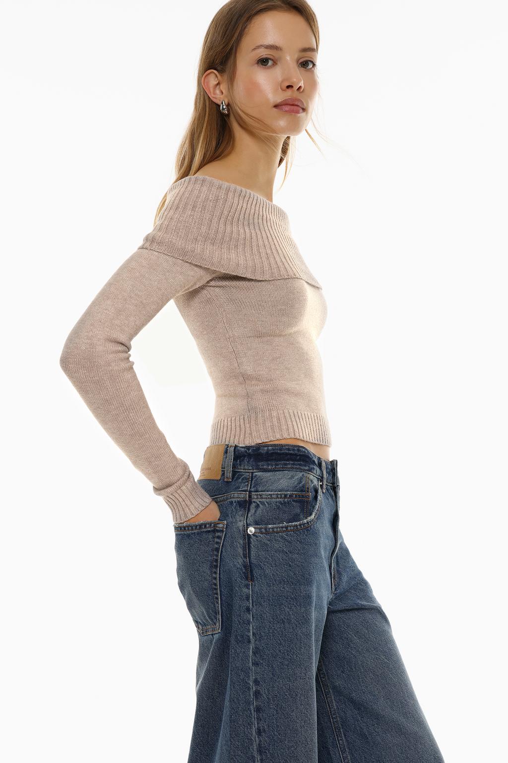 Sweater with a bardot neckline