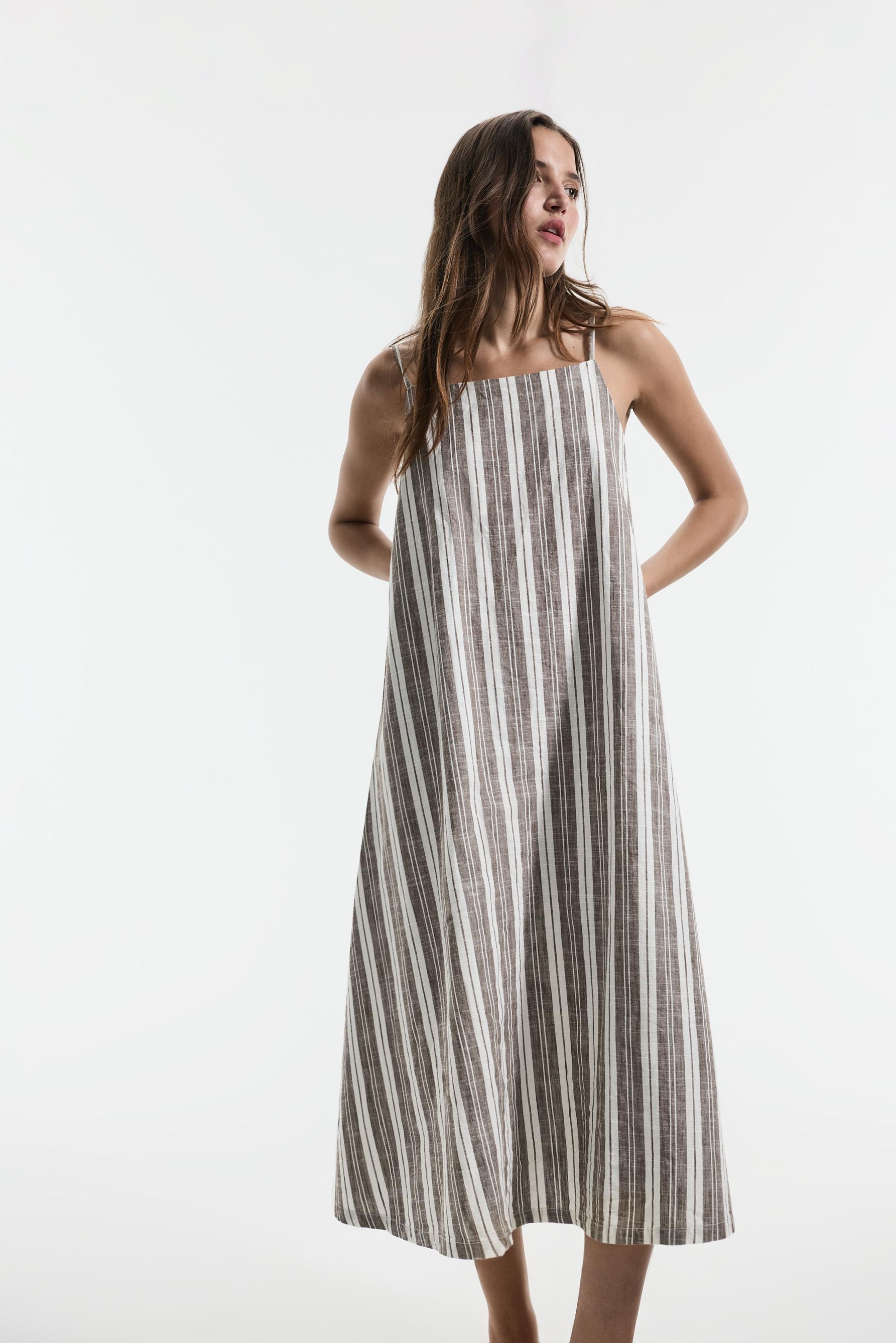 Lightweight denim dress — STRIPED (alternate view)