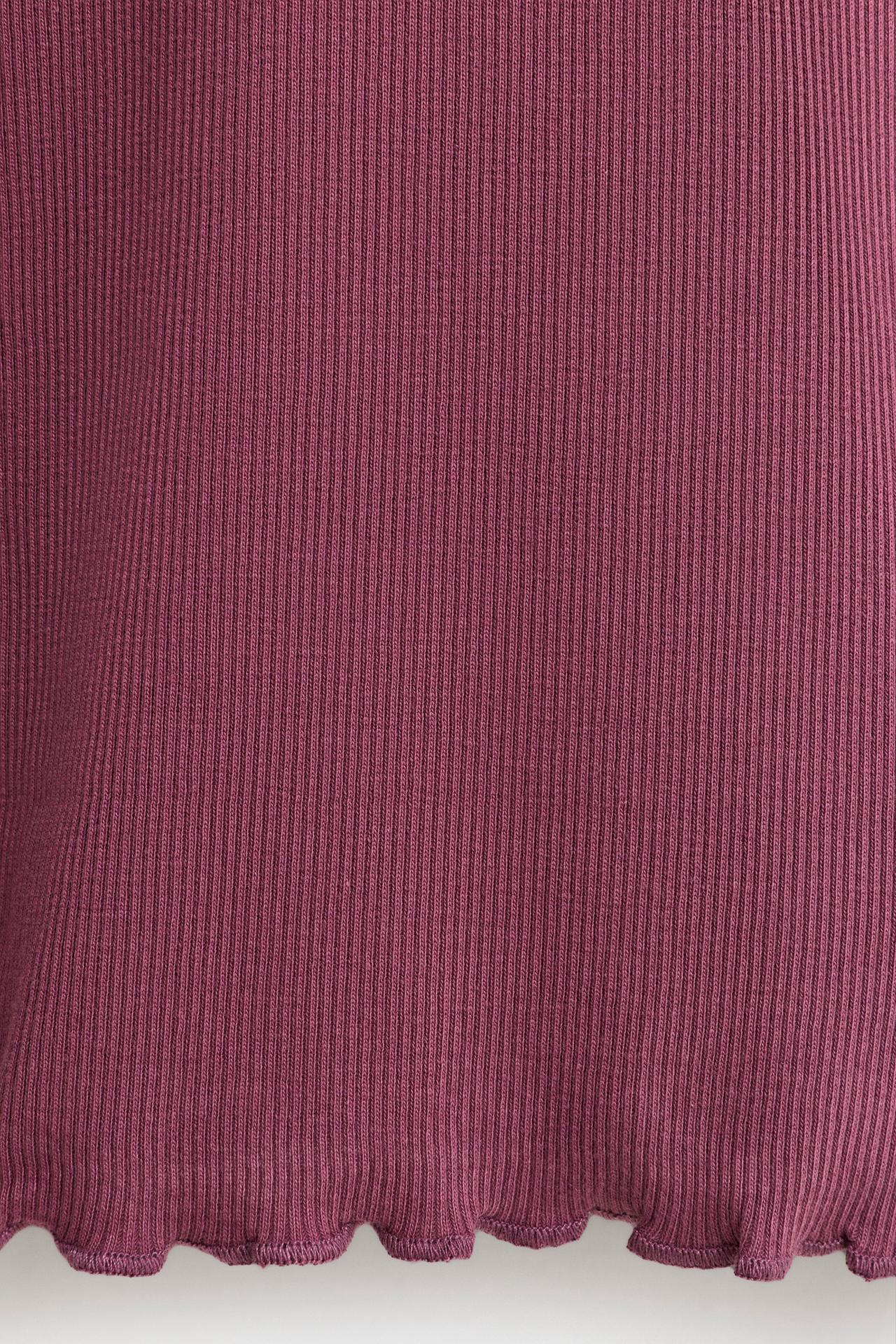 Ribbed bell-bottom leggings — DARK PLUM