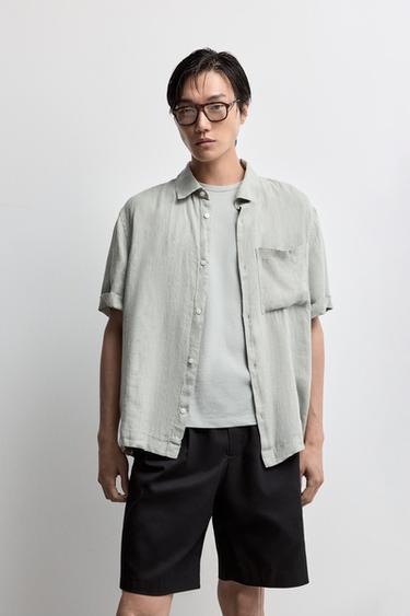 100% linen shirt — WATER GREEN 1