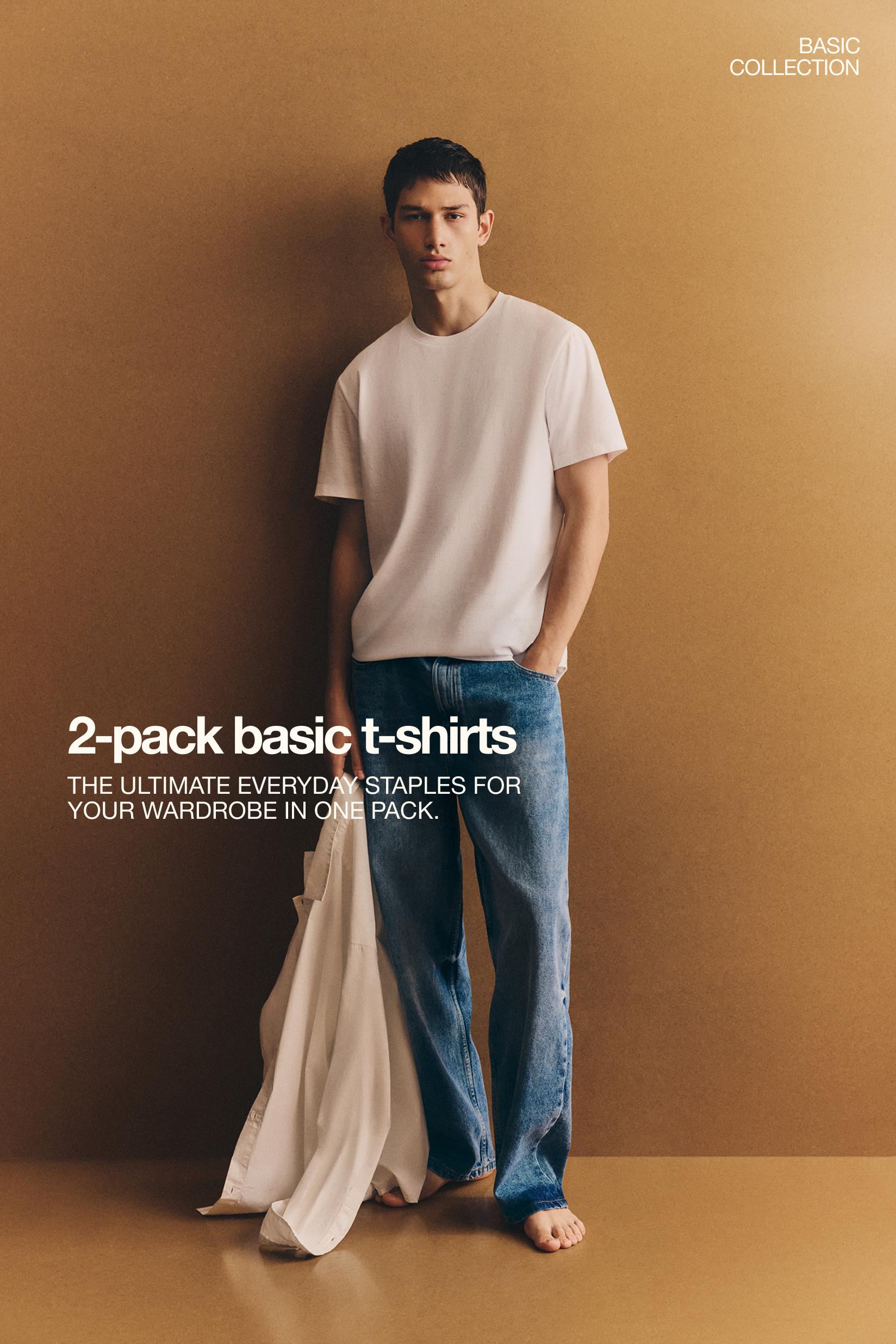 2-pack of basic T-shirts — WHITE