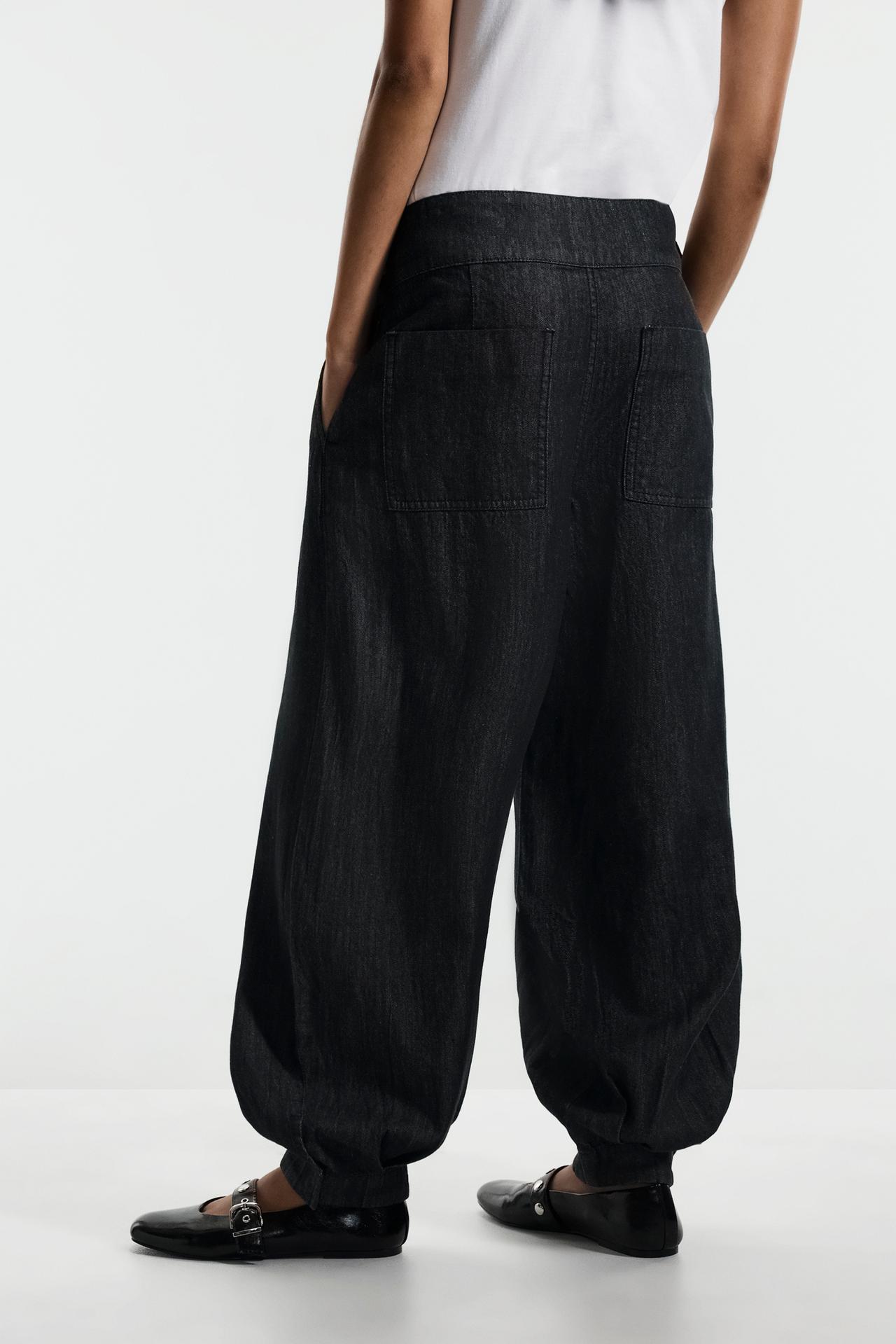 Sarouel trousers with buckle — BLACK