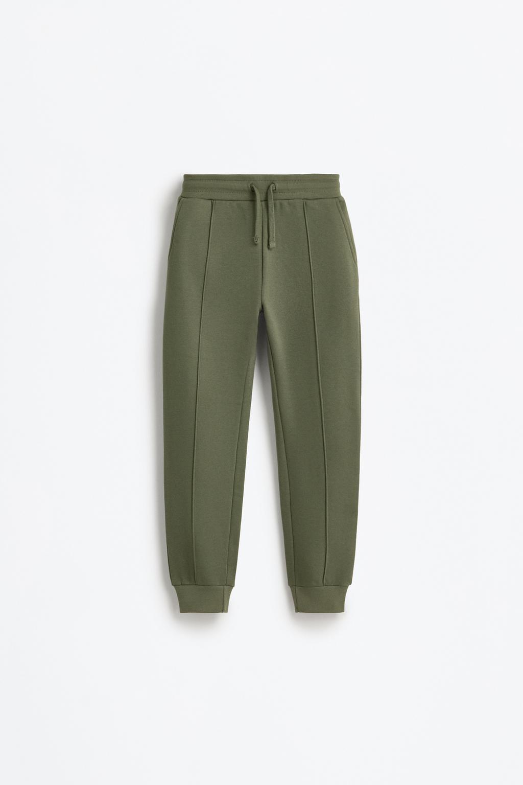 Plush trousers with seam detail