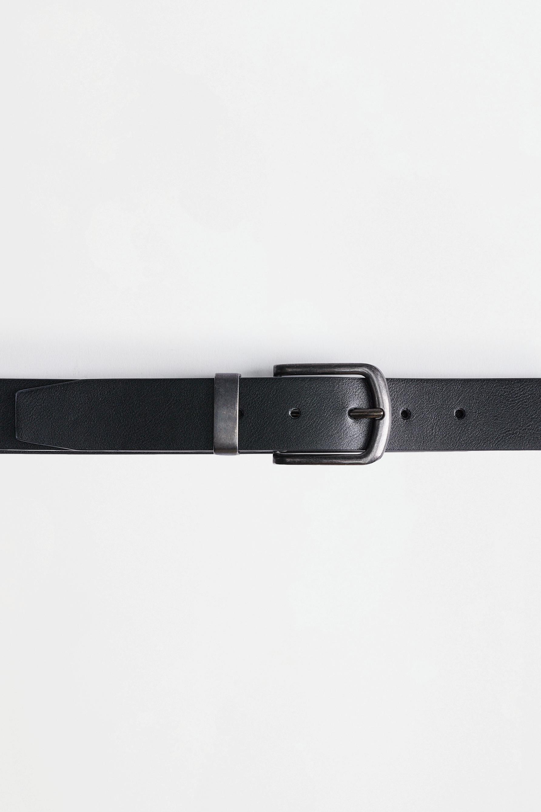 Leather-effect belt — BLACK