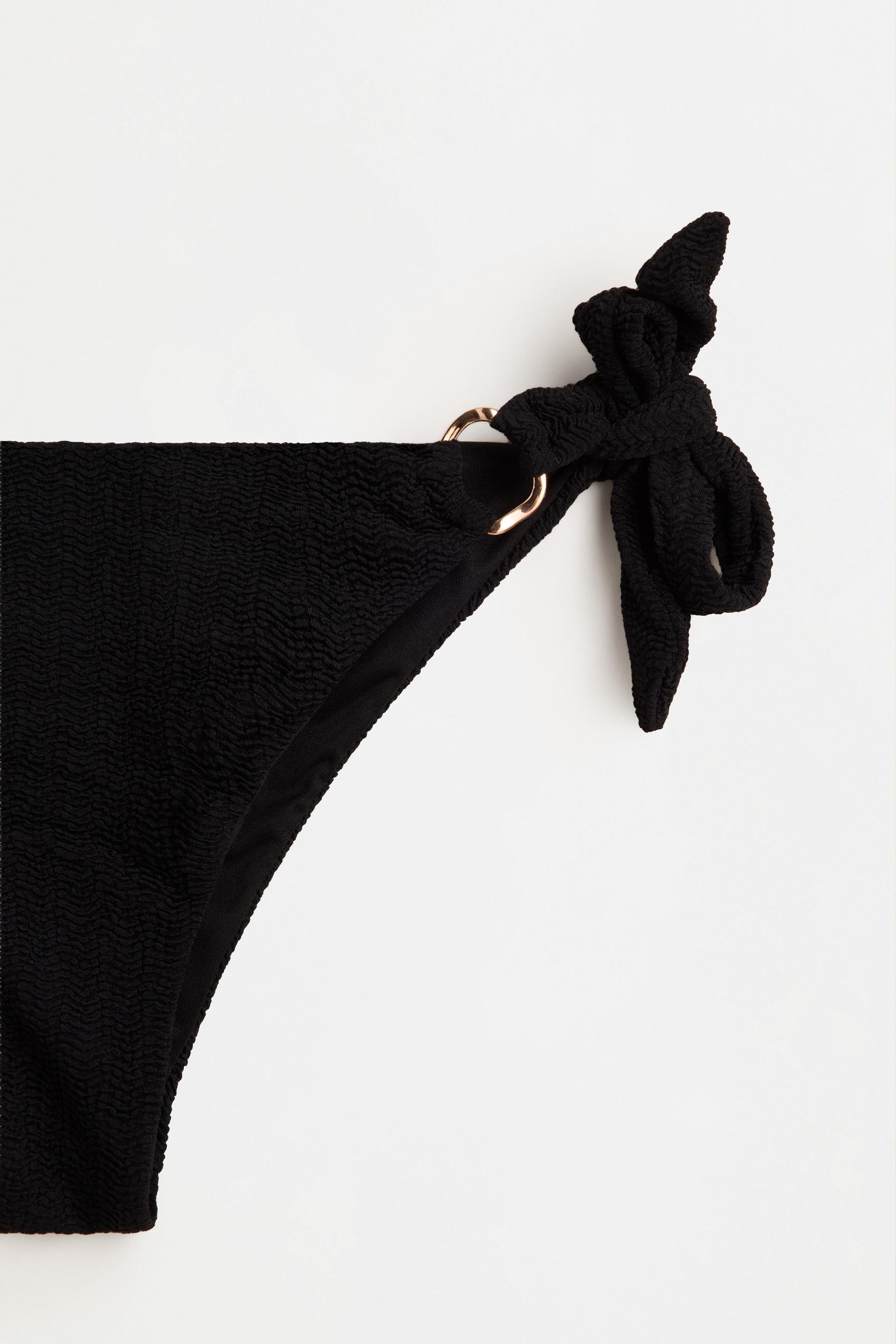 Jewel-detail bikini bottoms — BLACK