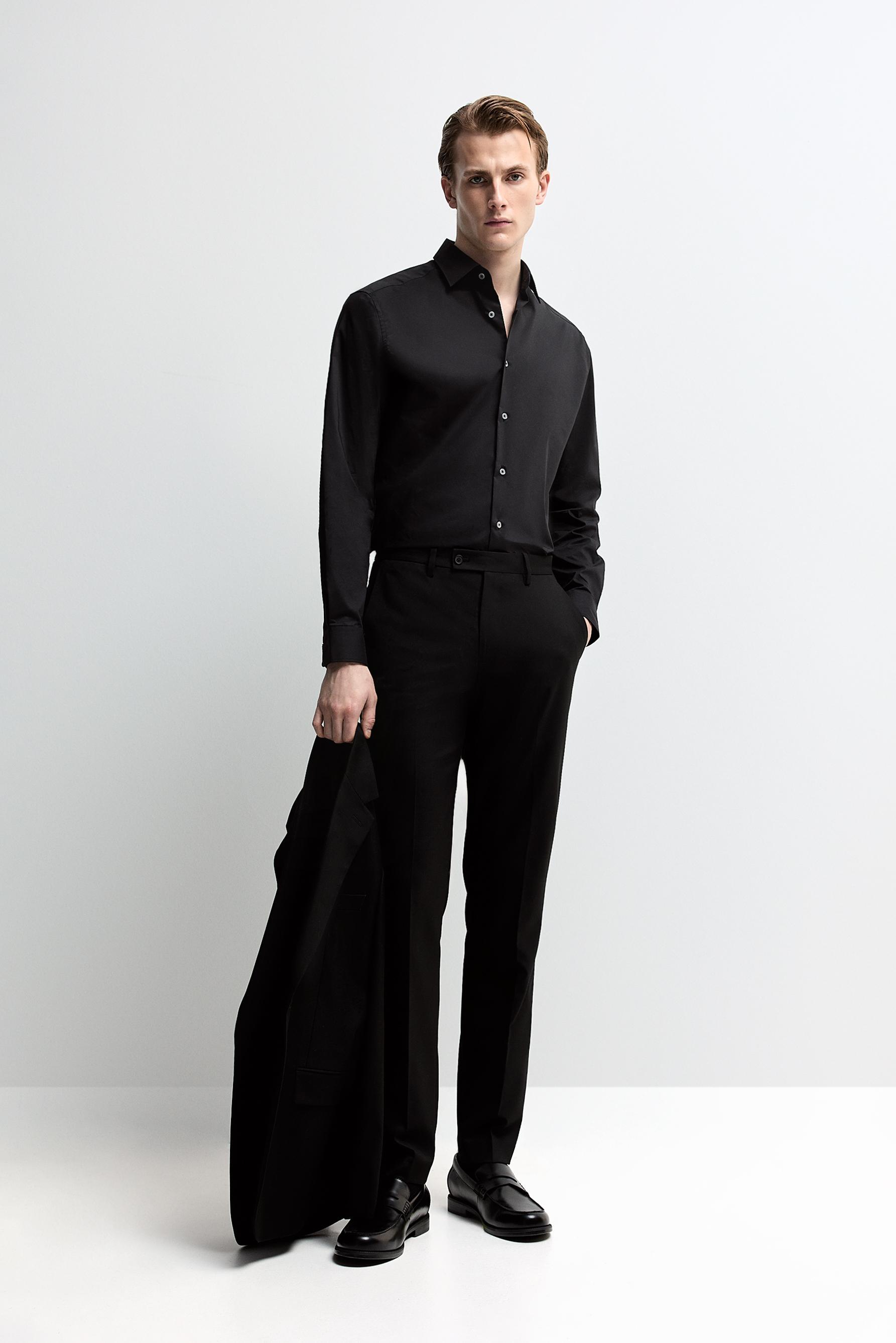 Slim fit suit trousers — BLACK