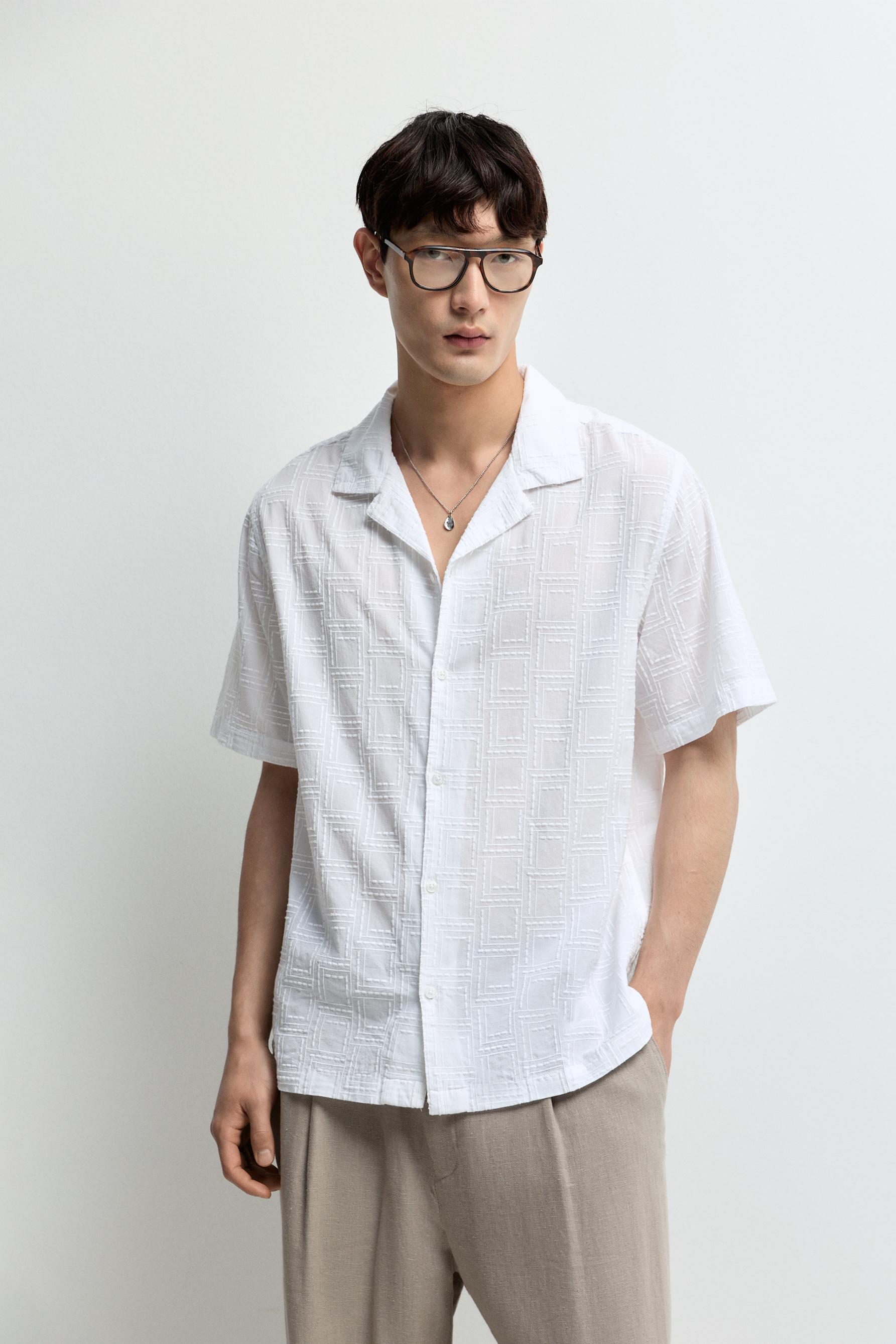 Rustic short sleeve shirt — WHITE