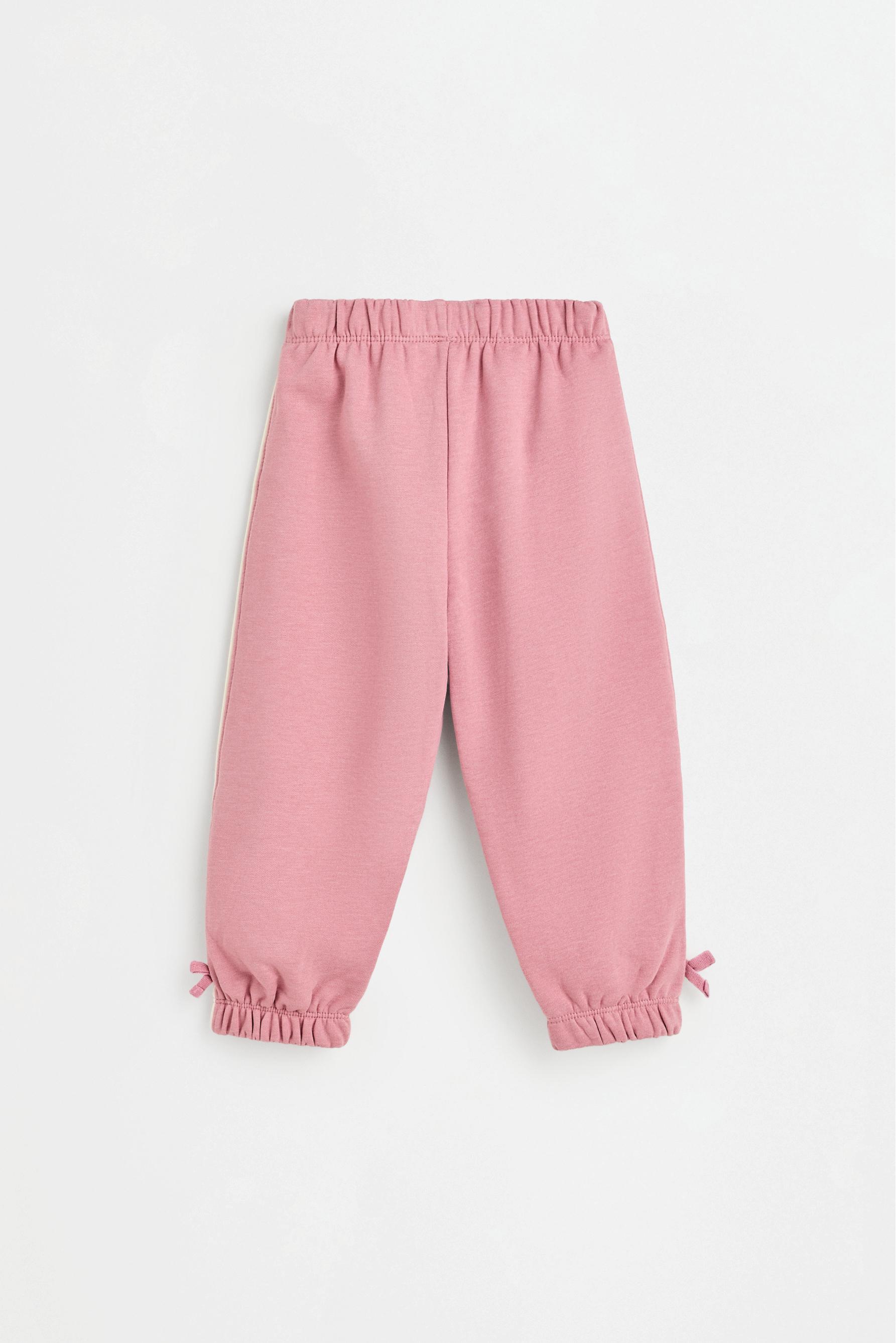 Polo sweatshirt and bow trousers set — DUSTY PINK