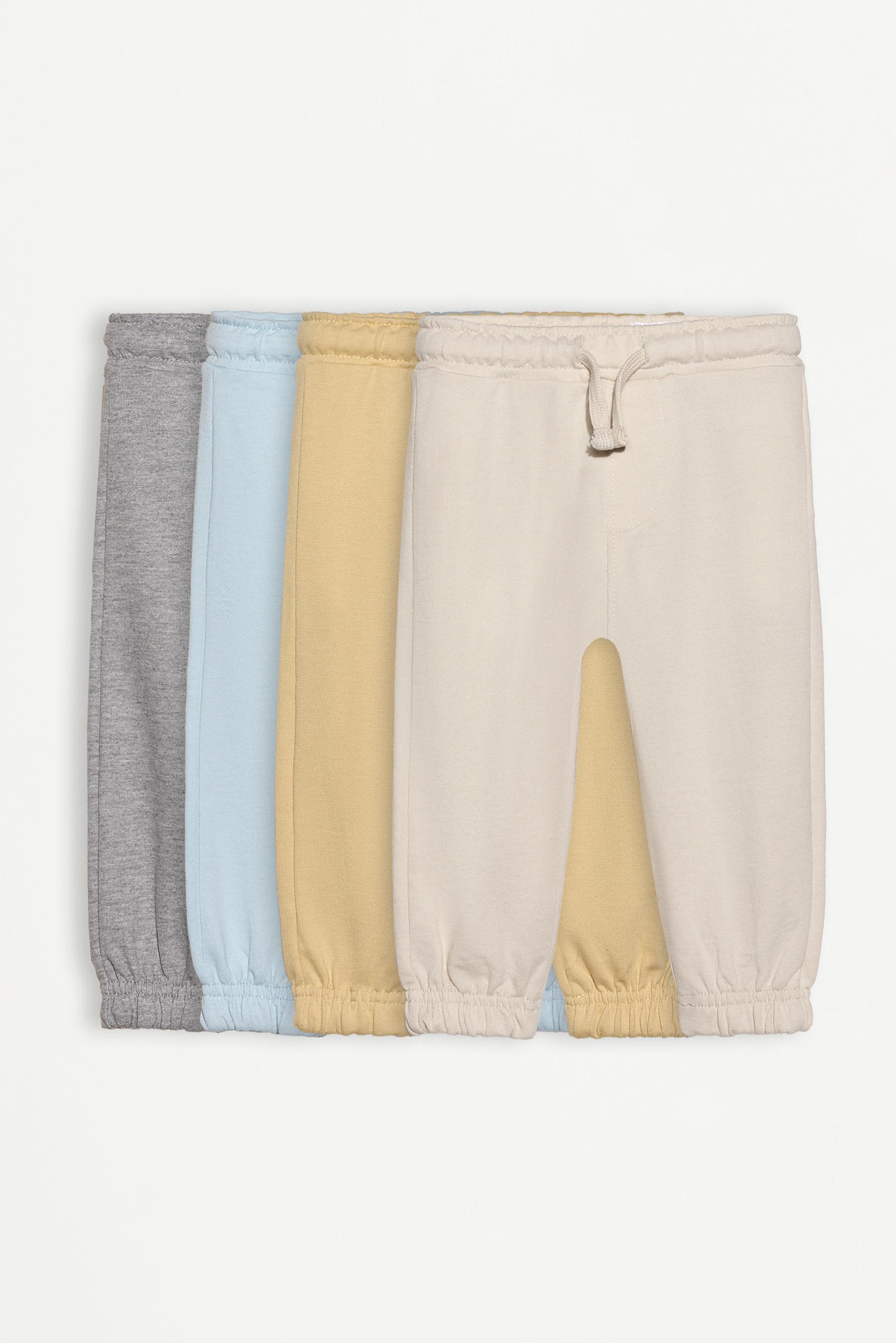 Pack of 4 plain plush trousers — GREY MARL