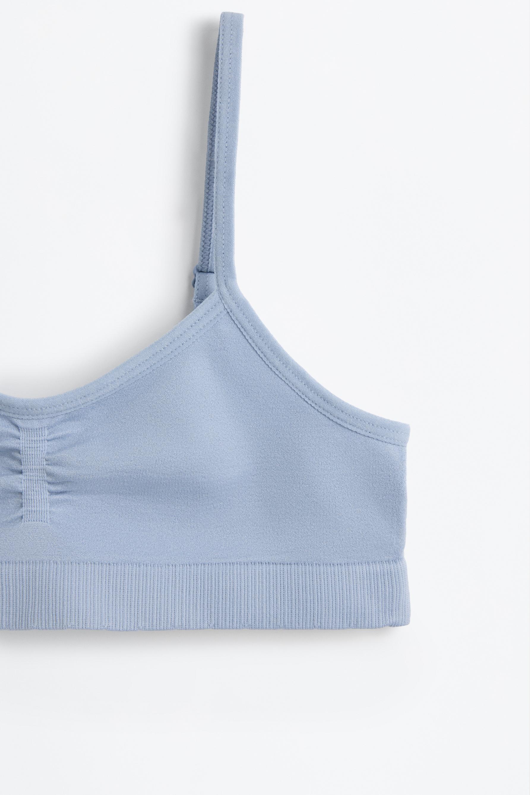 Pack of 2 seamless tops — WHITE/SKY BLUE