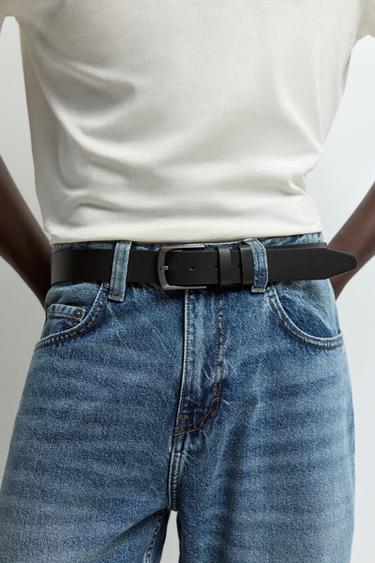 Leather-effect belt — BLACK/SILVER 1