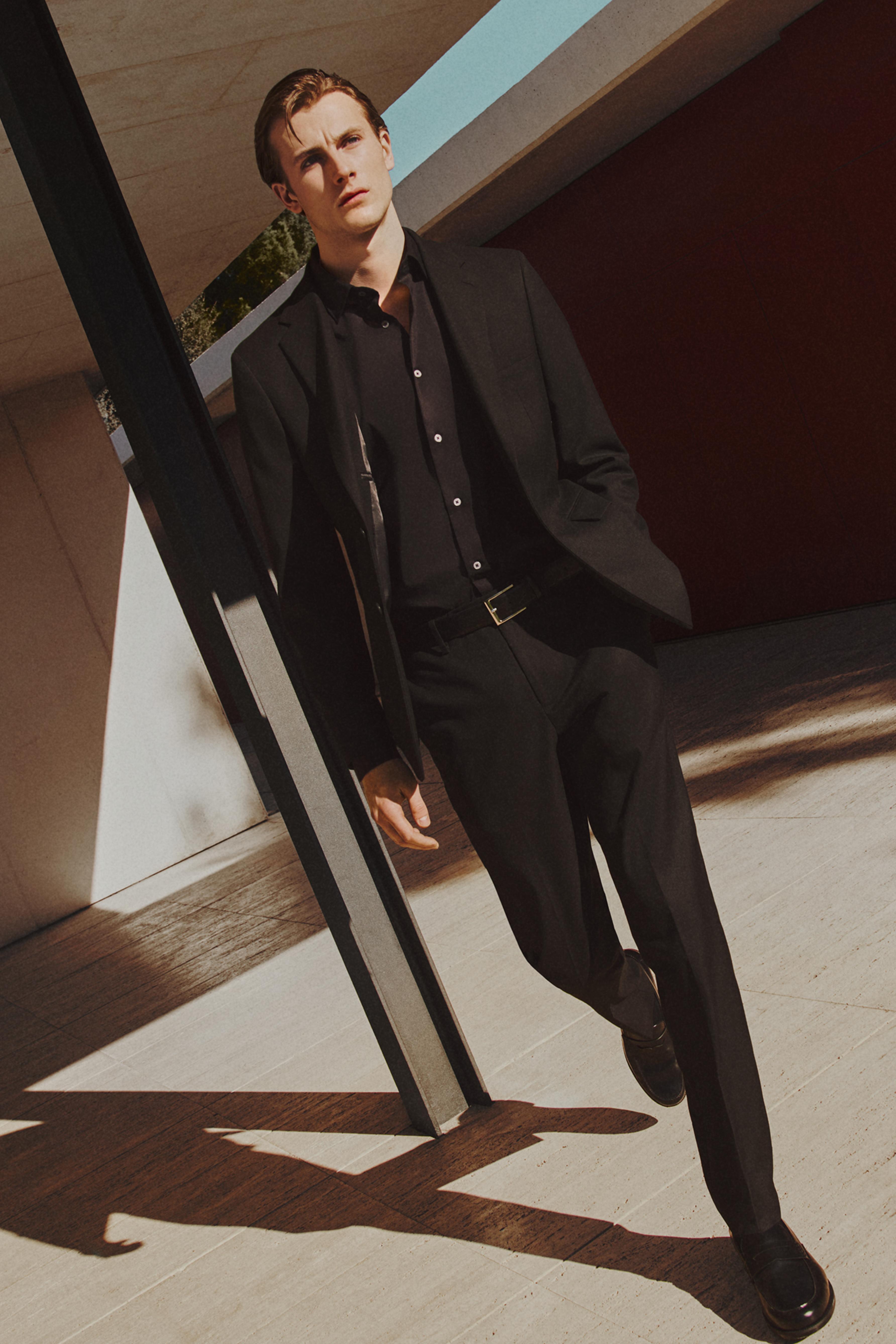Slim fit suit trousers — BLACK