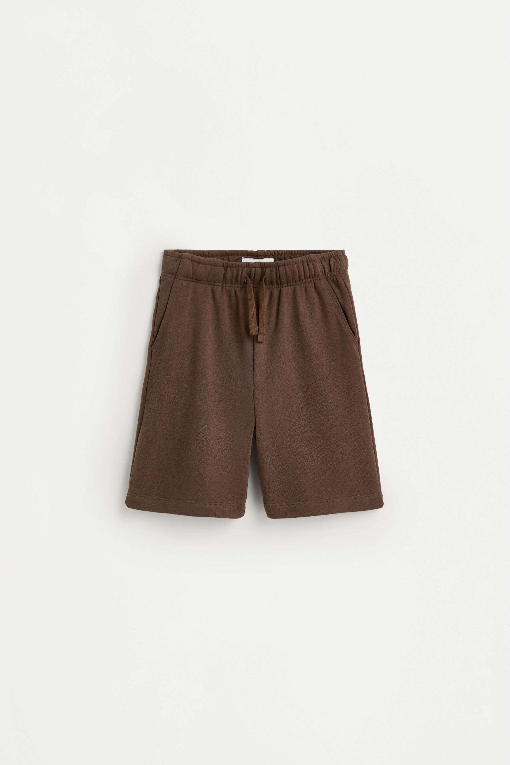 Jogger plush Bermuda shorts — EARTH BROWN