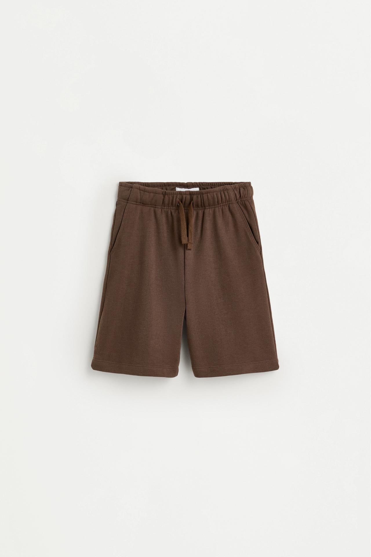 Jogger plush Bermuda shorts — EARTH BROWN