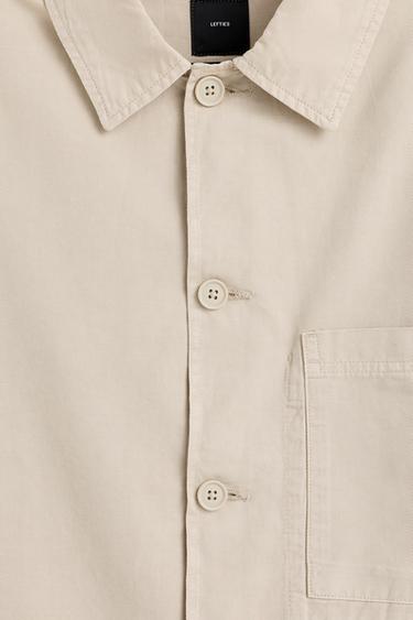 Linen blend overshirt — BEIGE 7