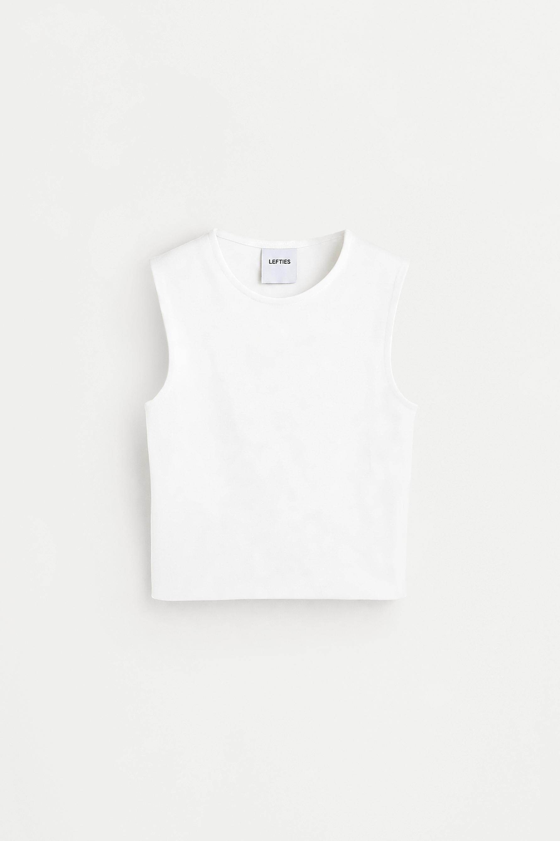 Cropped ribbed T-shirt — WHITE
