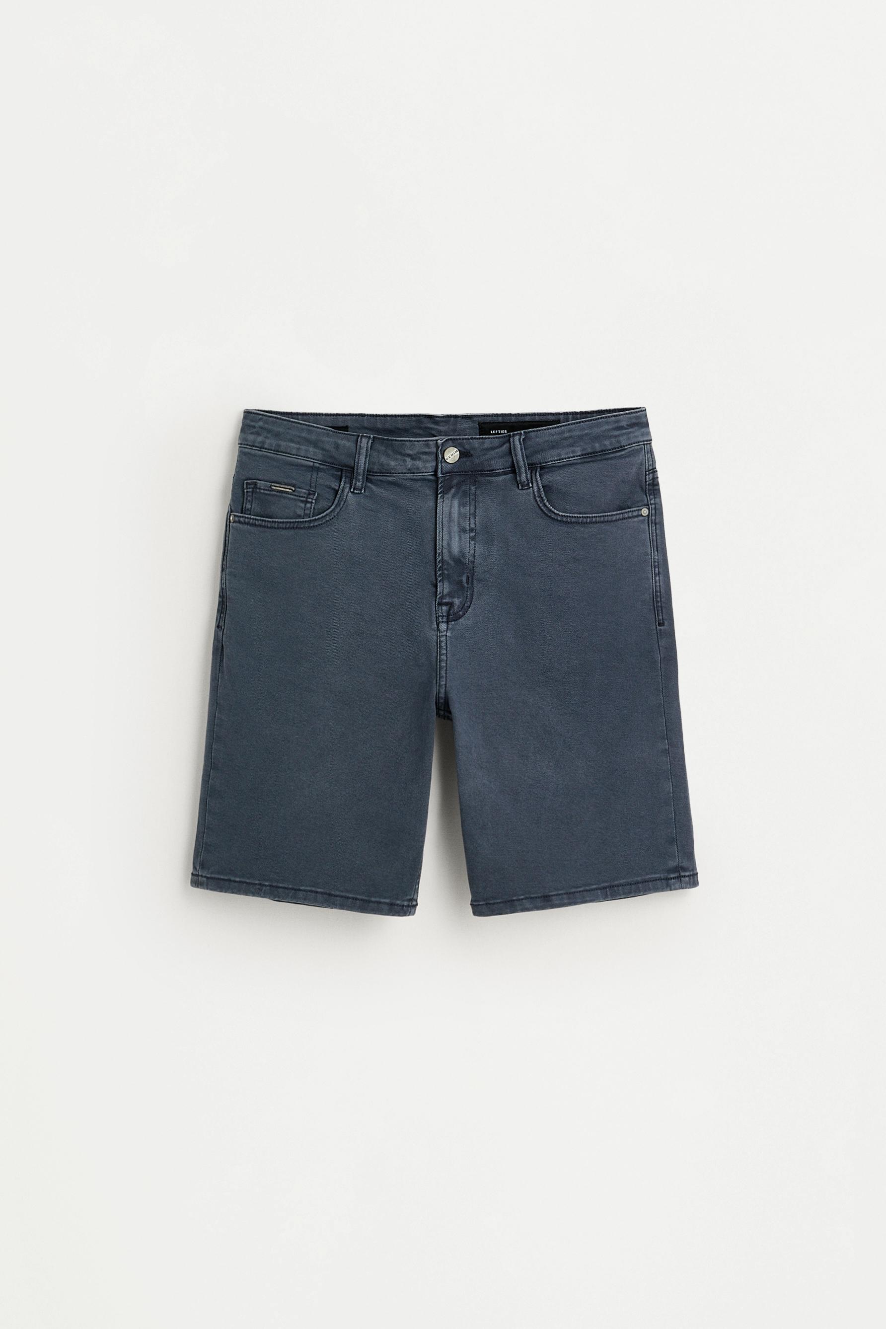 Slim denim Bermuda shorts — INDIGO