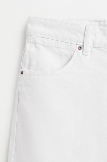 Basic mom fit denim shorts — WHITE 7