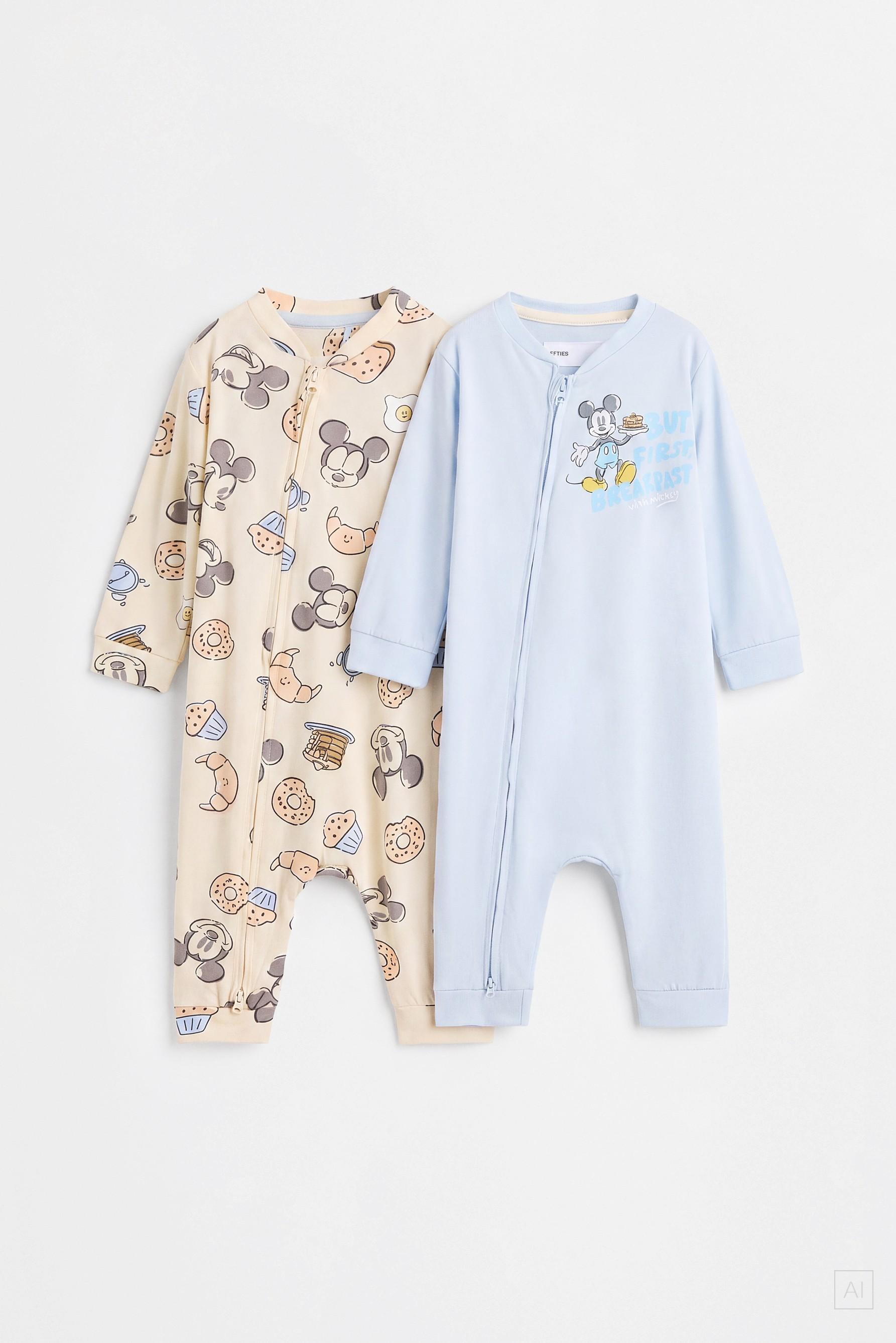 Pack of 2 Mickey Mouse ©Disney sleepsuits — SKY BLUE