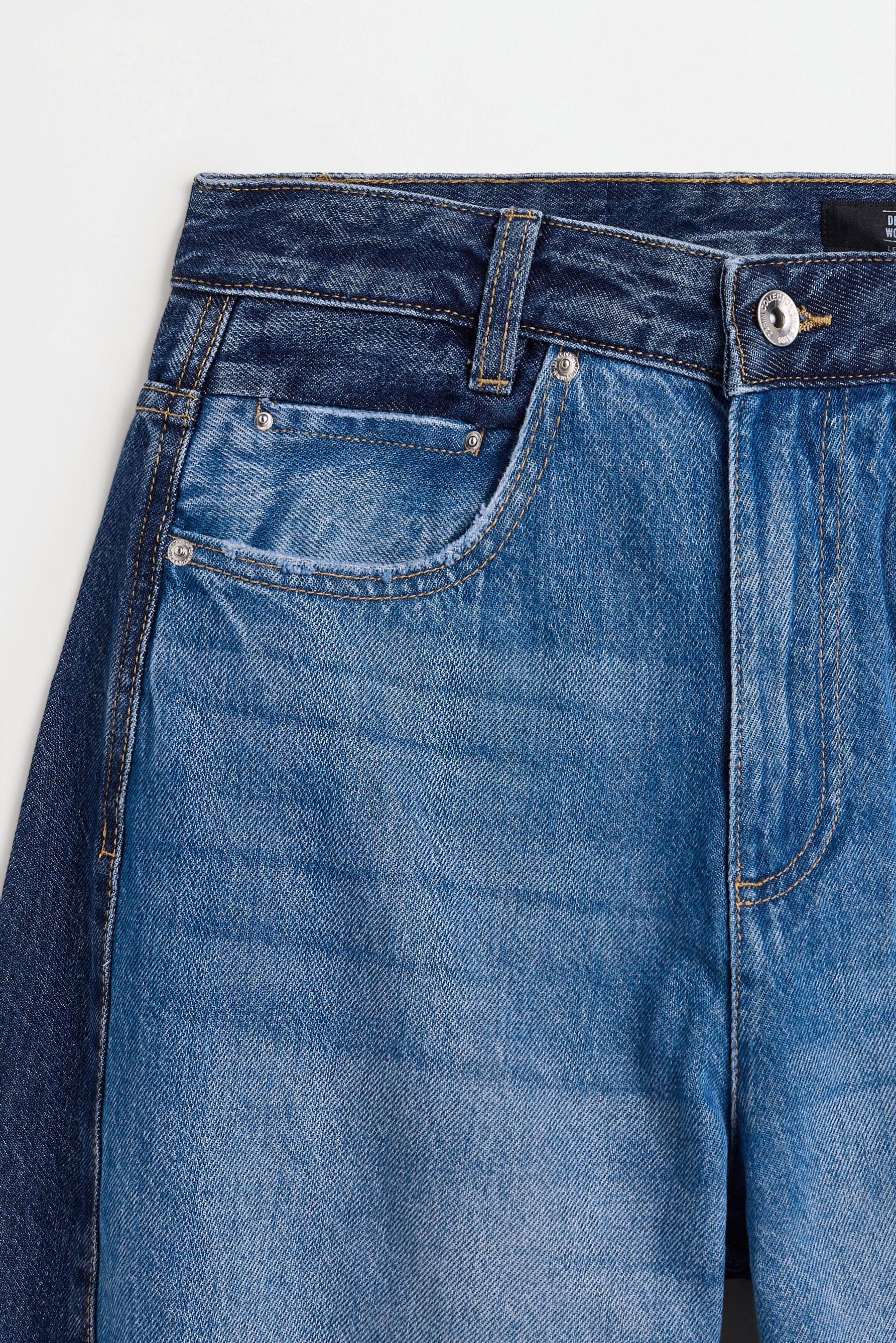 Contrast barrel jeans — DARK BLUE