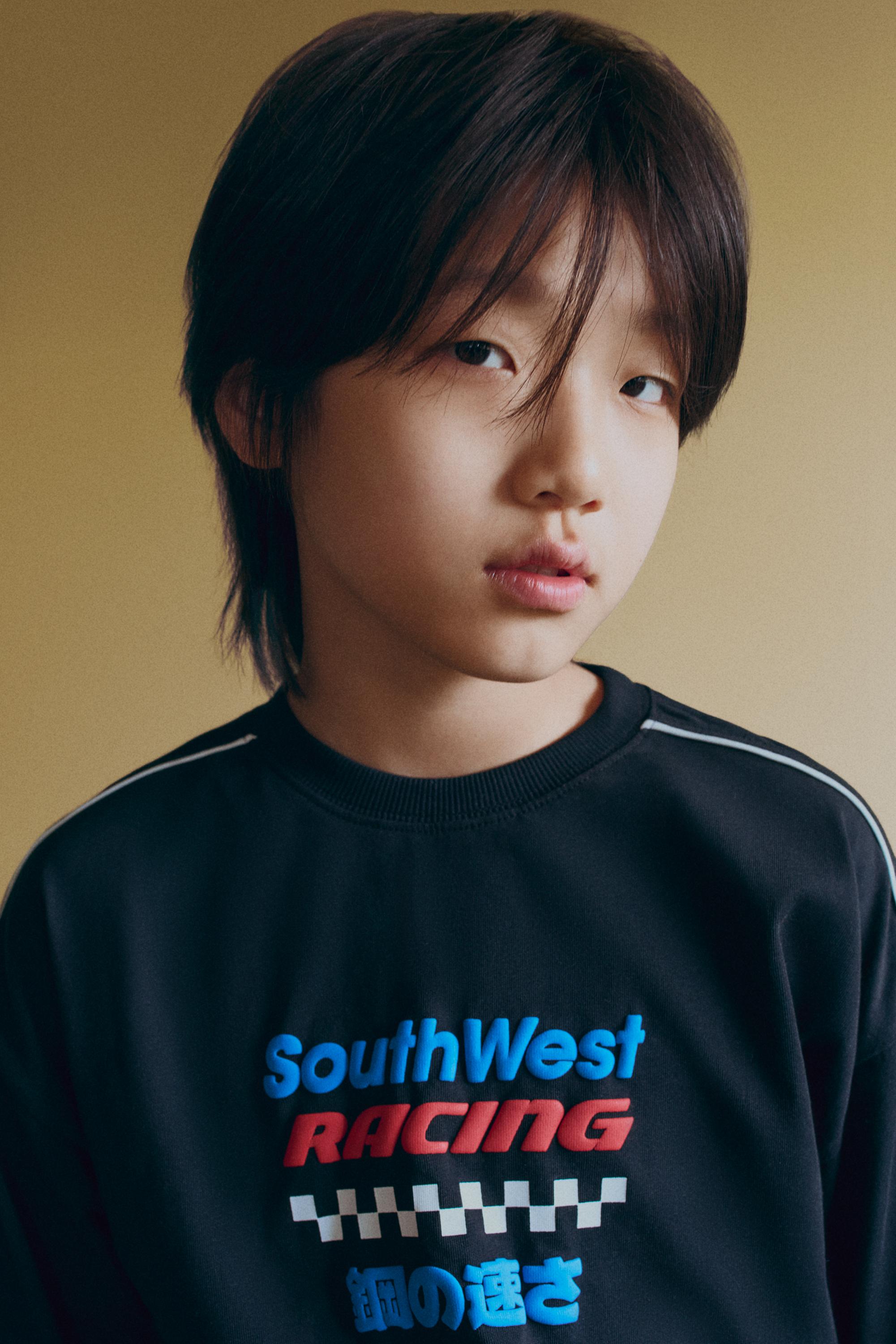 Racing print T-shirt — BLACK
