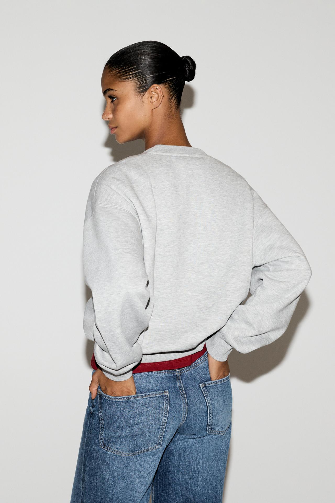 Basic tracksuit sweatshirt — GREY MARL